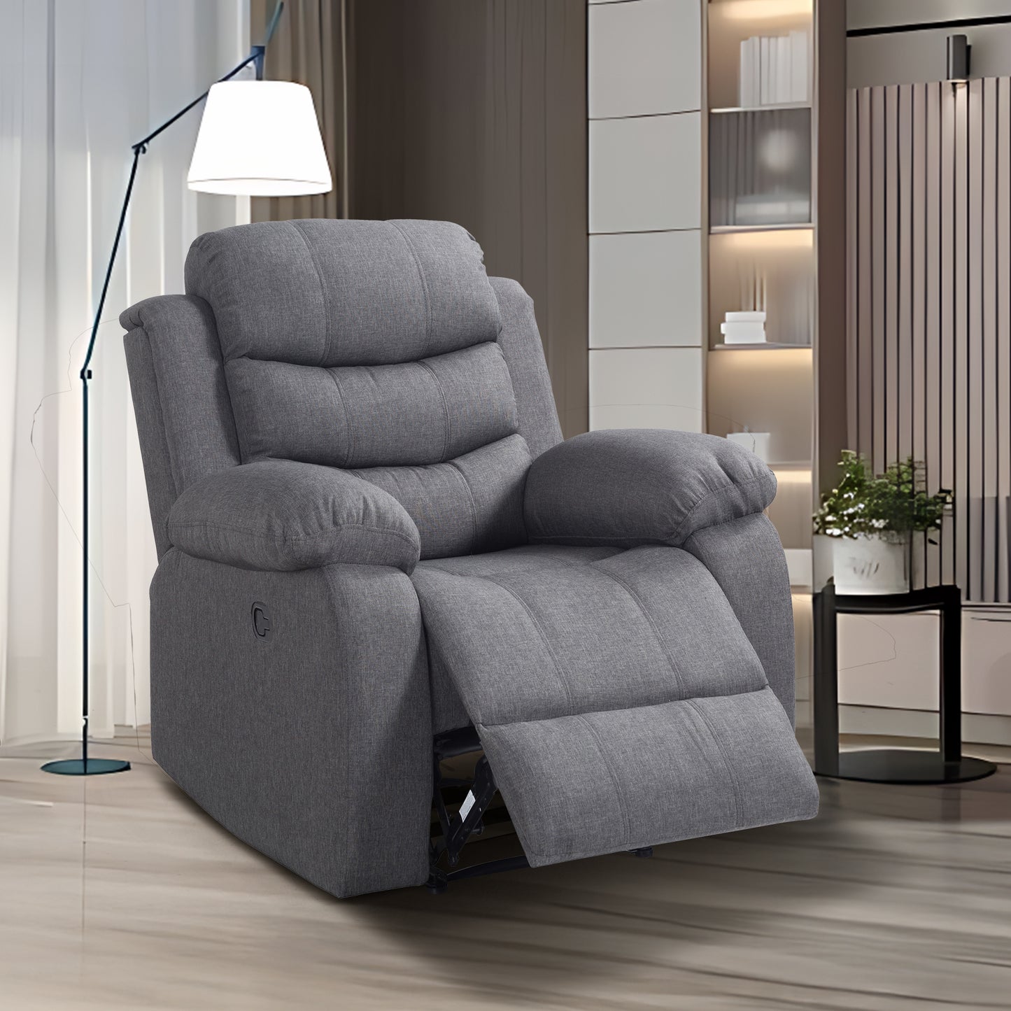 Sillon Reposet Reclinable Individual Tapizado en Simil Cuero