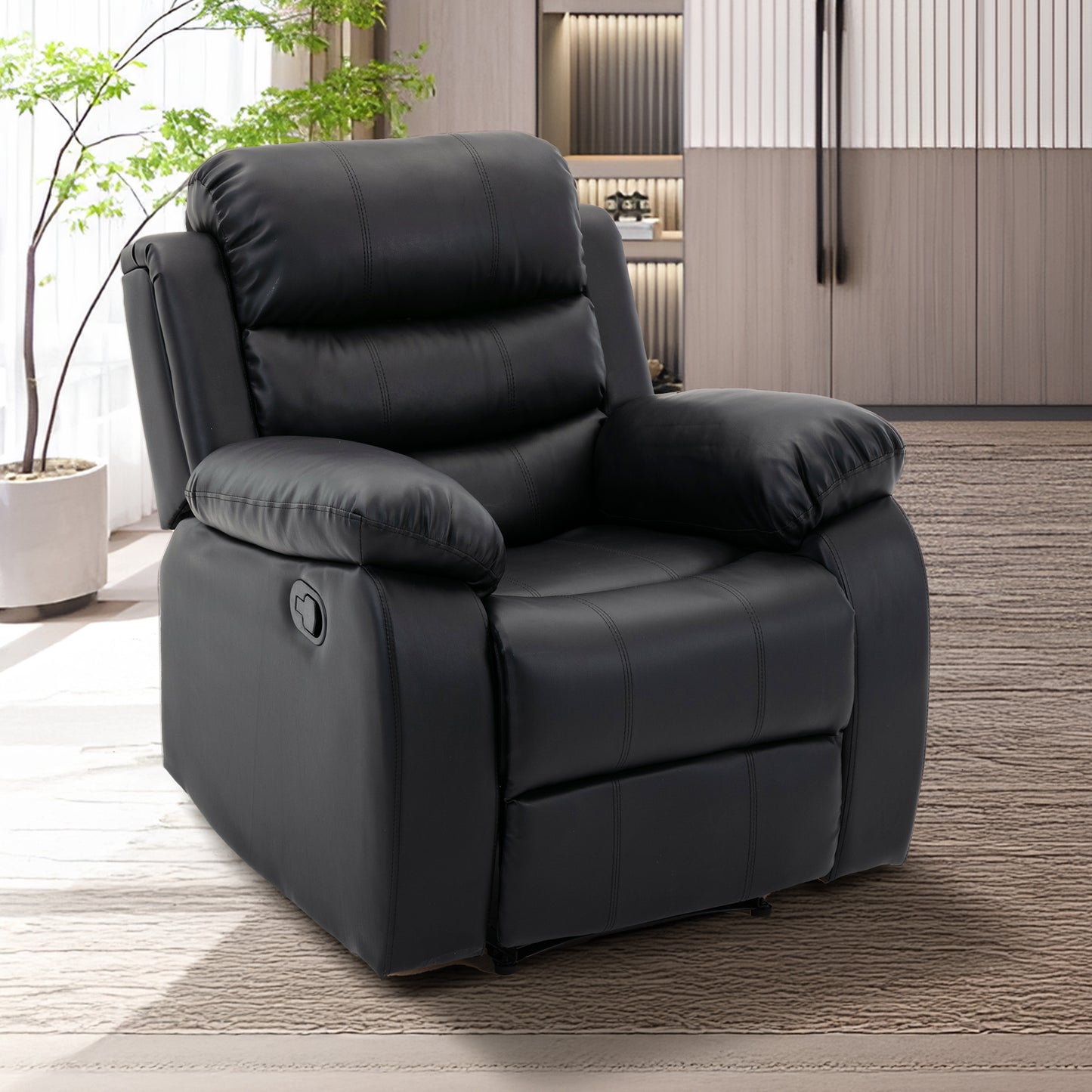 Sillon Reposet Reclinable Individual Tapizado en Simil Cuero