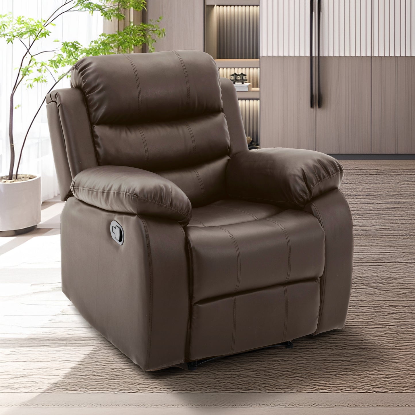 Sillon Reposet Reclinable Individual Tapizado en Simil Cuero