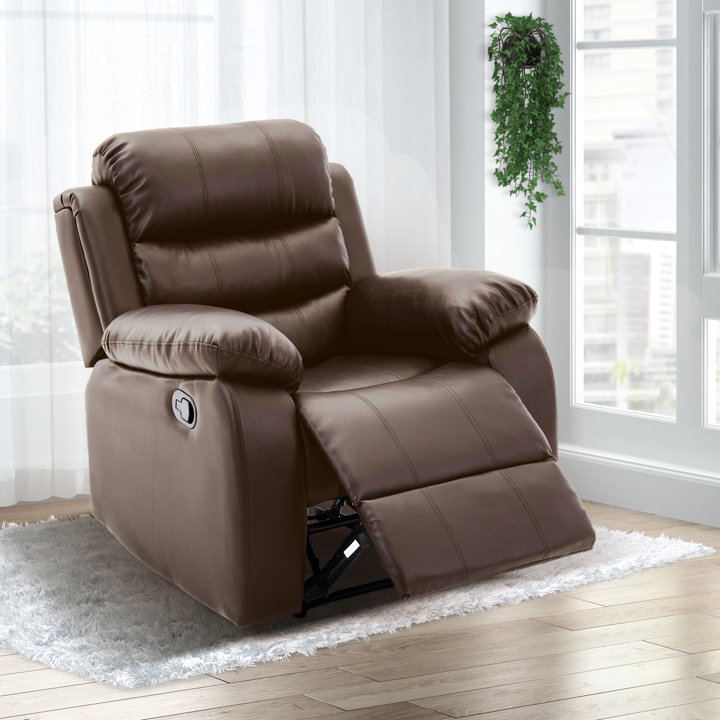 Sillon Reposet Reclinable Individual Tapizado en Simil Cuero