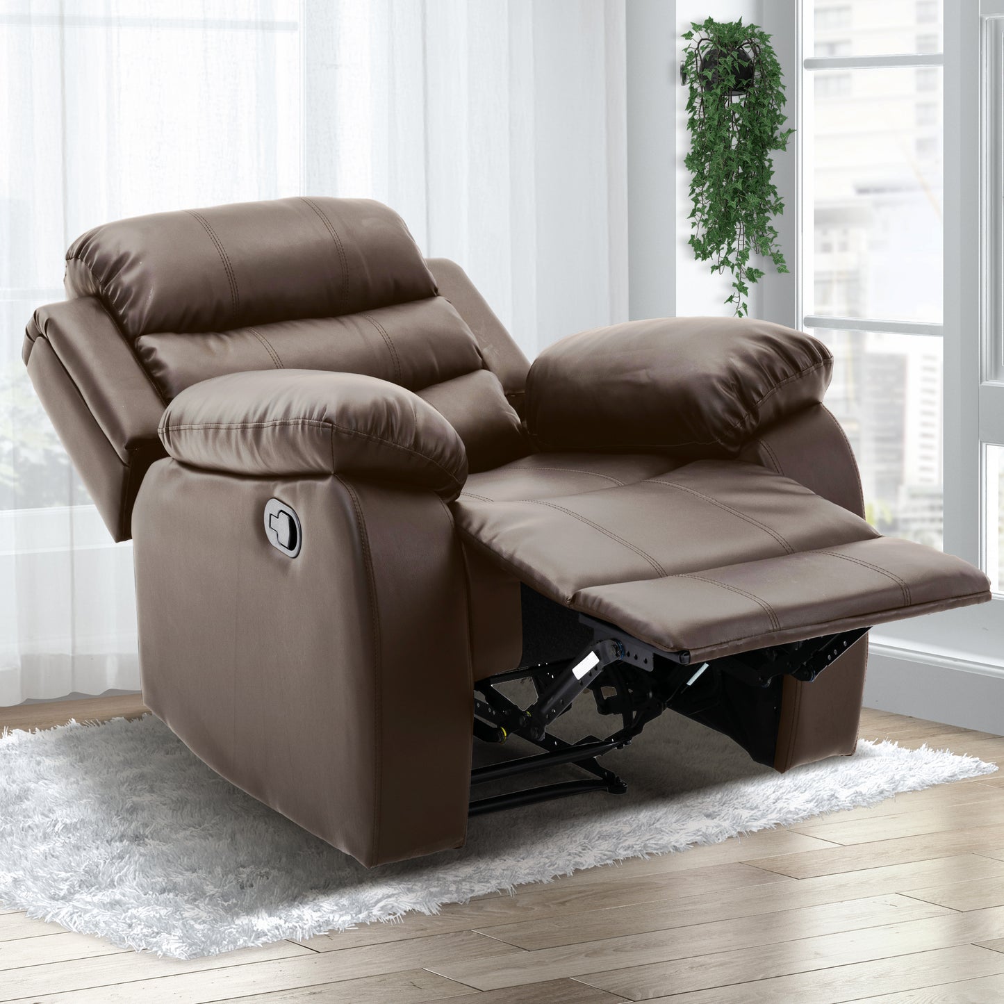 Sillon Reposet Reclinable Individual Tapizado en Simil Cuero