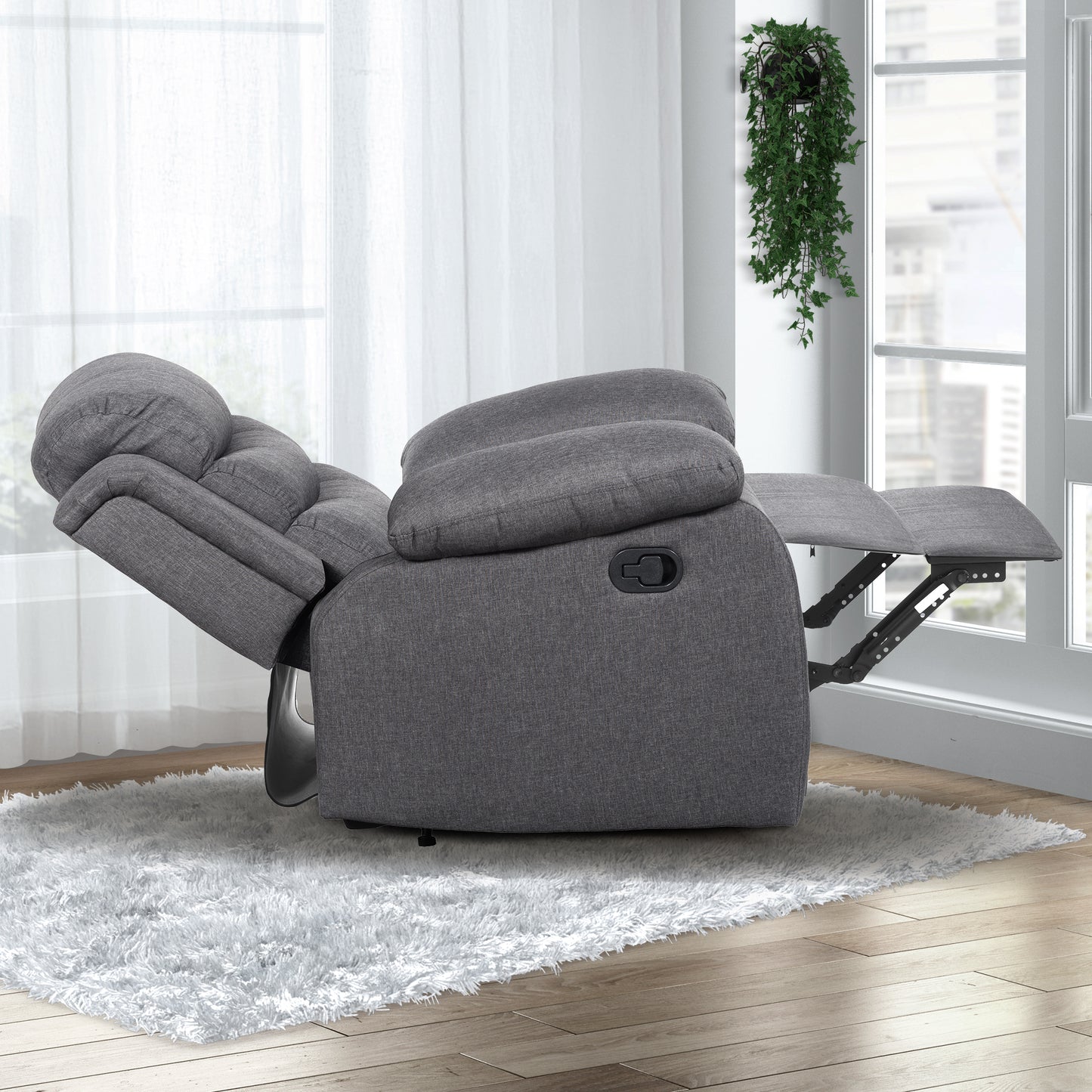 Sillon Reposet Reclinable Individual Tapizado en Simil Cuero