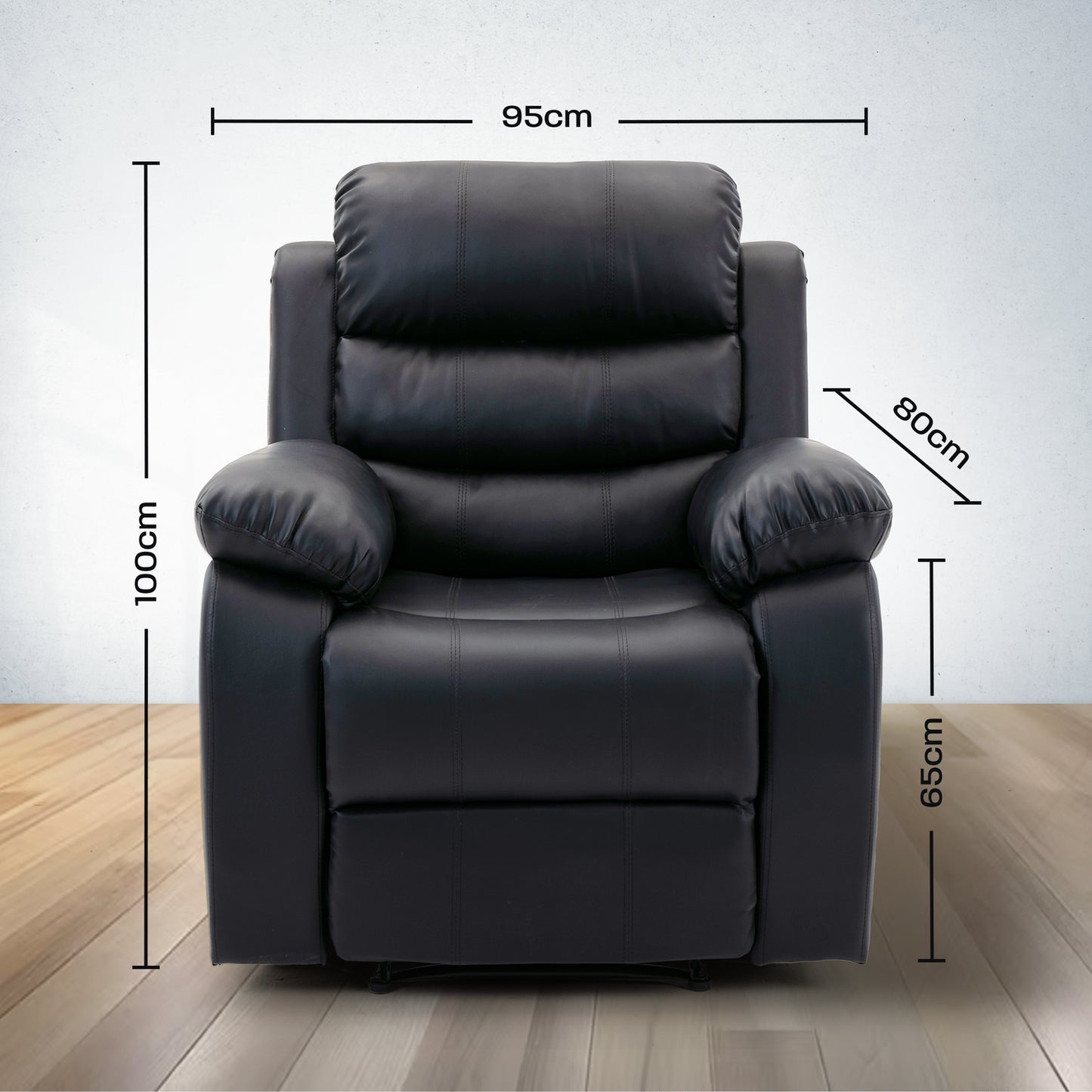Sillon Reposet Reclinable Individual Tapizado en Simil Cuero