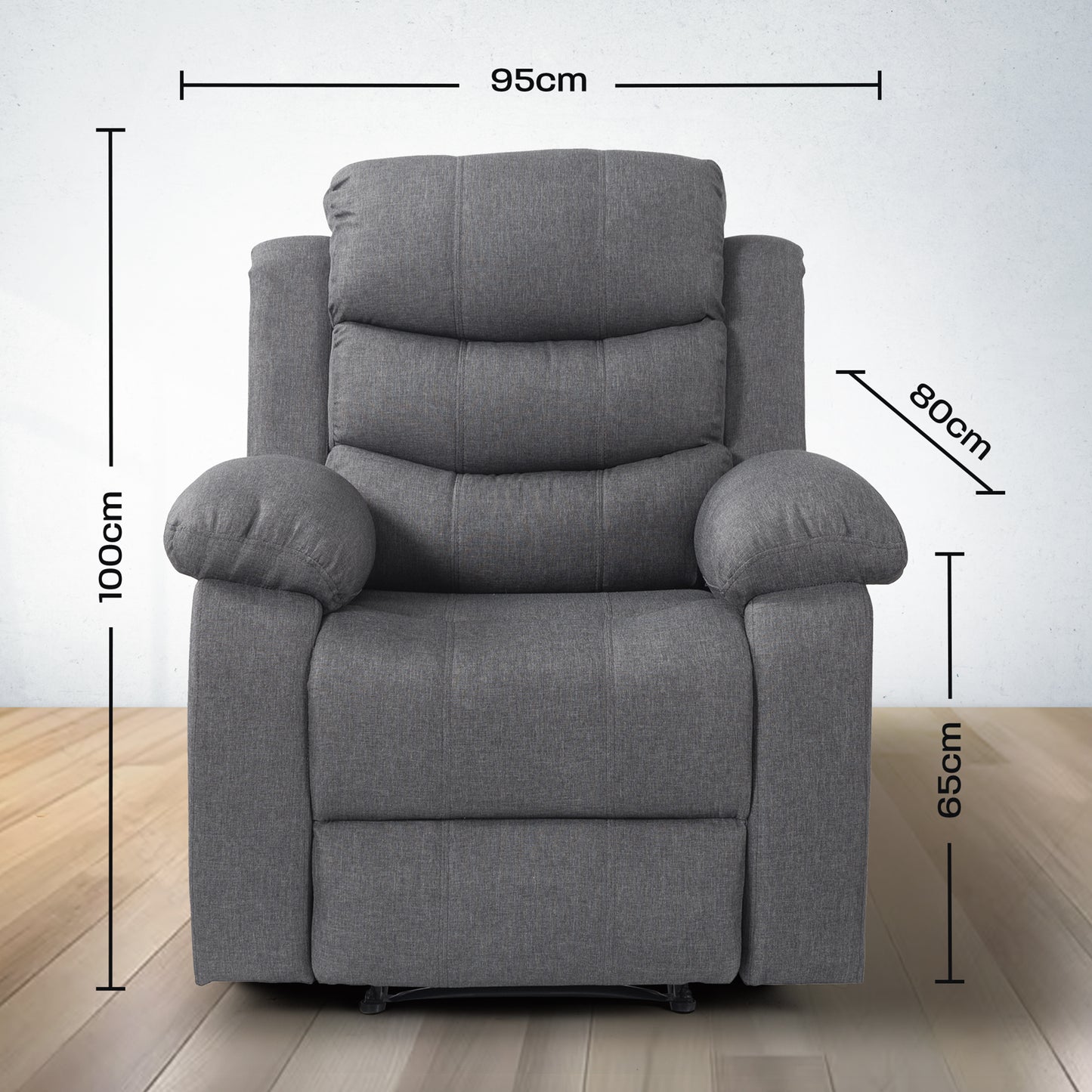 Sillon Reposet Reclinable Individual Tapizado en Simil Cuero