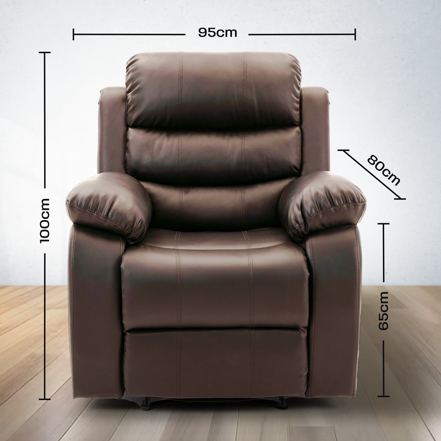 Sillon Reposet Reclinable Individual Tapizado en Simil Cuero