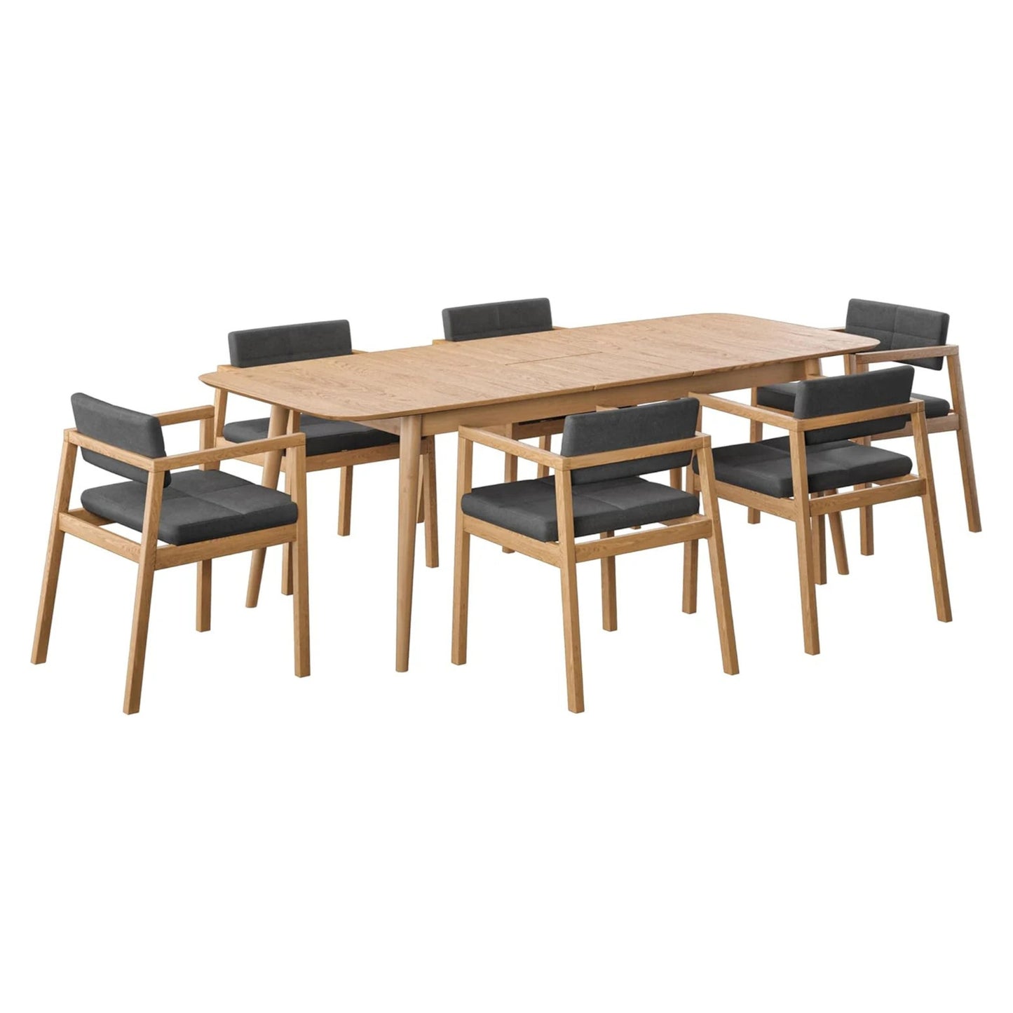 Juego de Comedor Extensible Praga de Madera con 6 Sillas