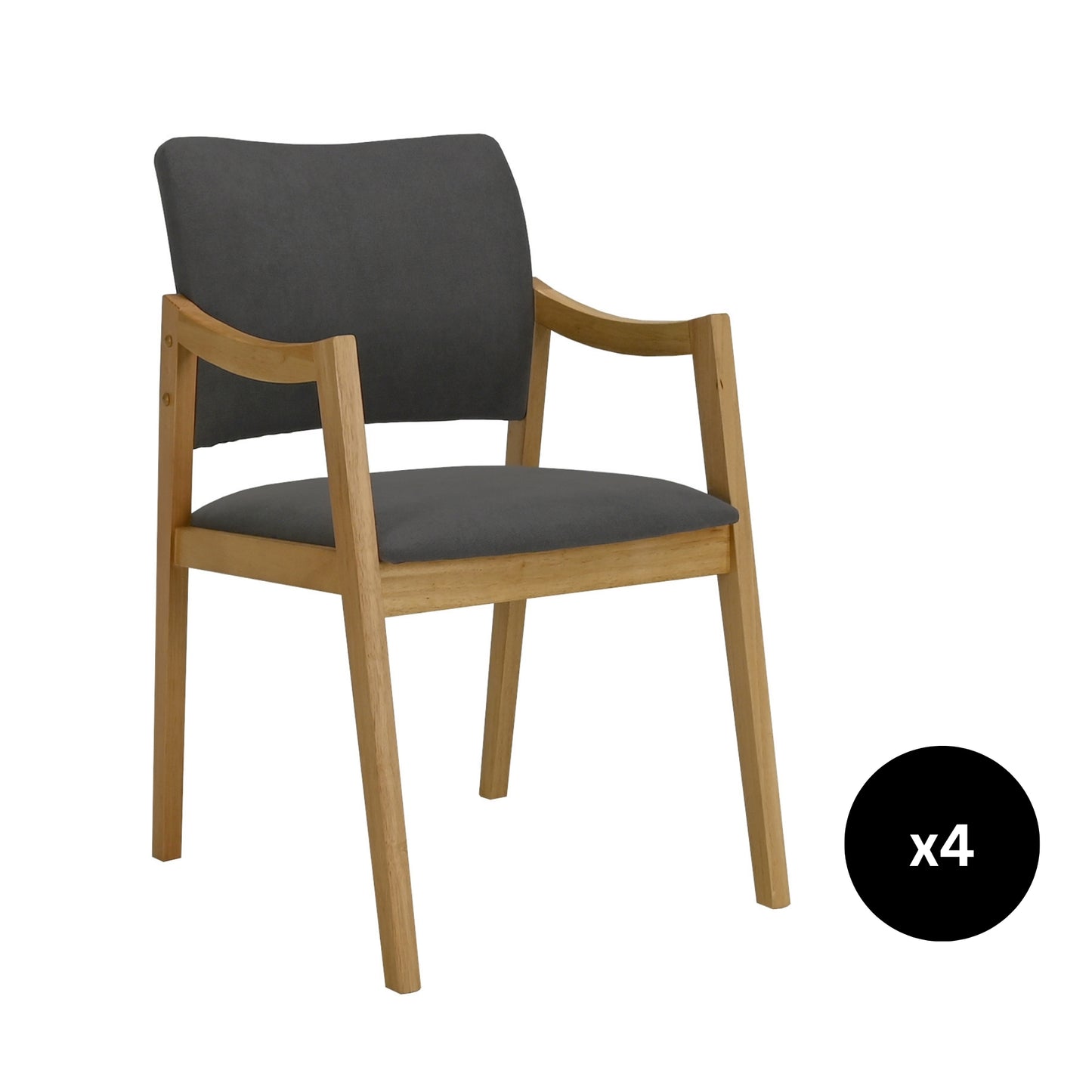 Set de 4 Sillas de Comedor Lesson de Madera Tapizadas