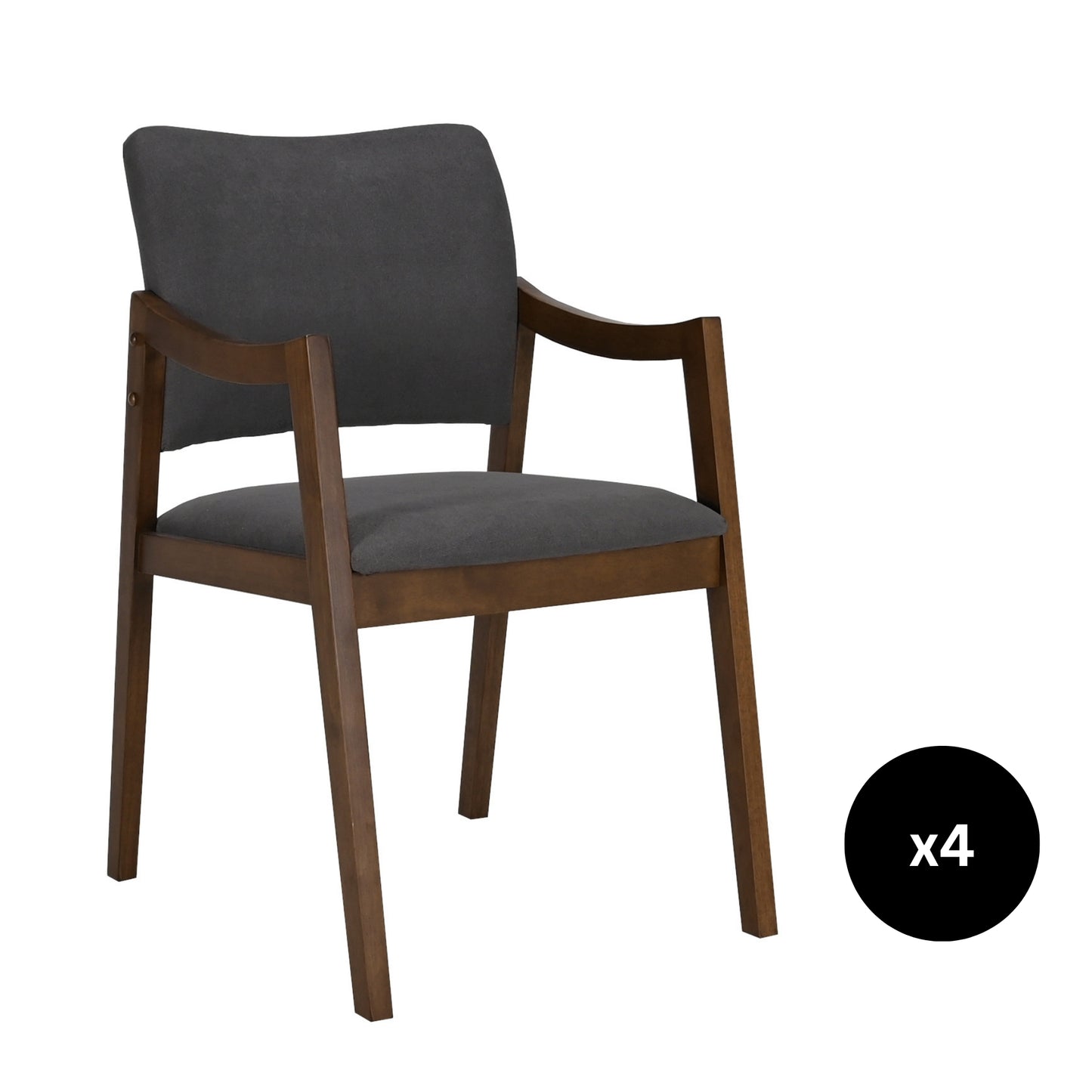 Set de 4 Sillas de Comedor Lesson de Madera Tapizadas