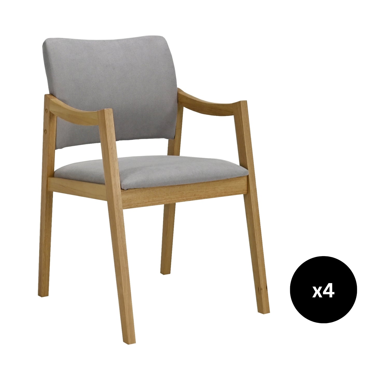 Set de 4 Sillas de Comedor Lesson de Madera Tapizadas