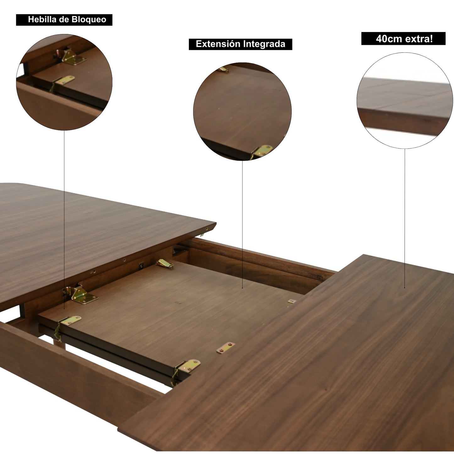Mesa de Comedor Extensible Cody de Madera