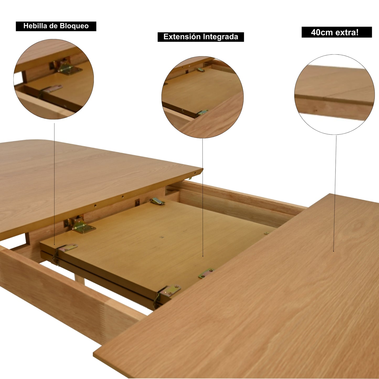 Mesa Extensible de Comedor Rockwell de Madera