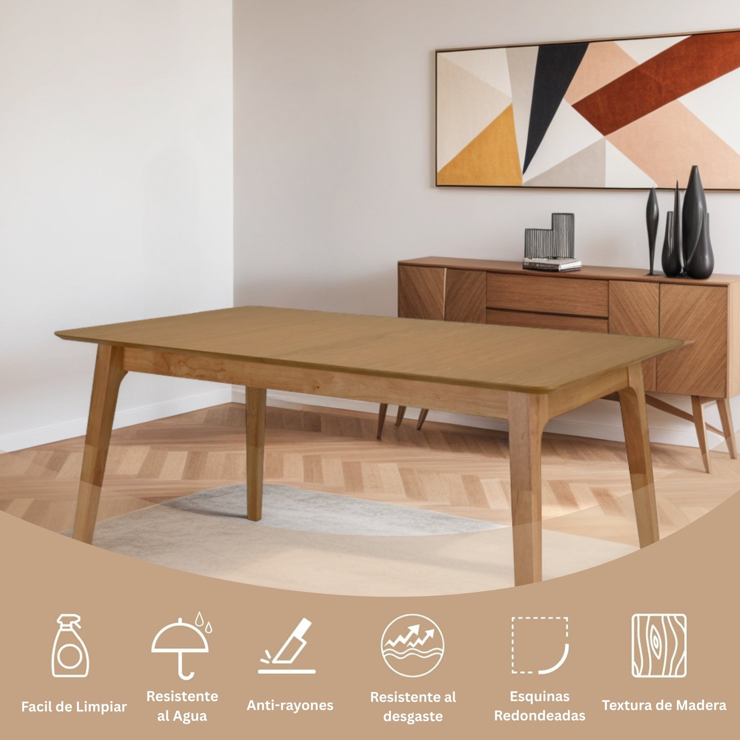 Mesa Extensible de Comedor Rockwell de Madera