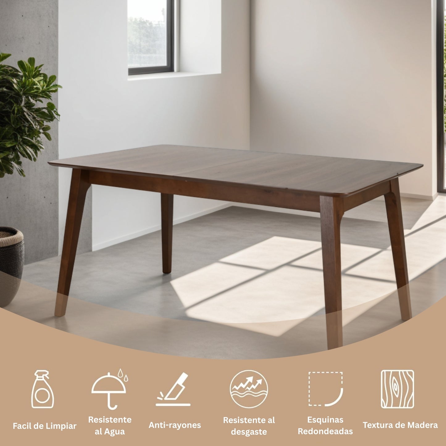 Mesa Extensible de Comedor Rockwell de Madera