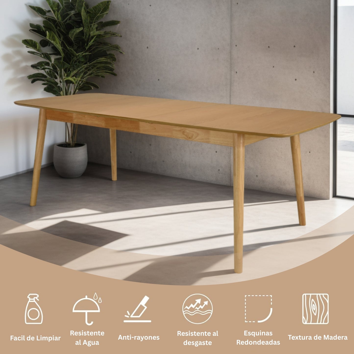 Mesa de Comedor Extensible Cody de Madera