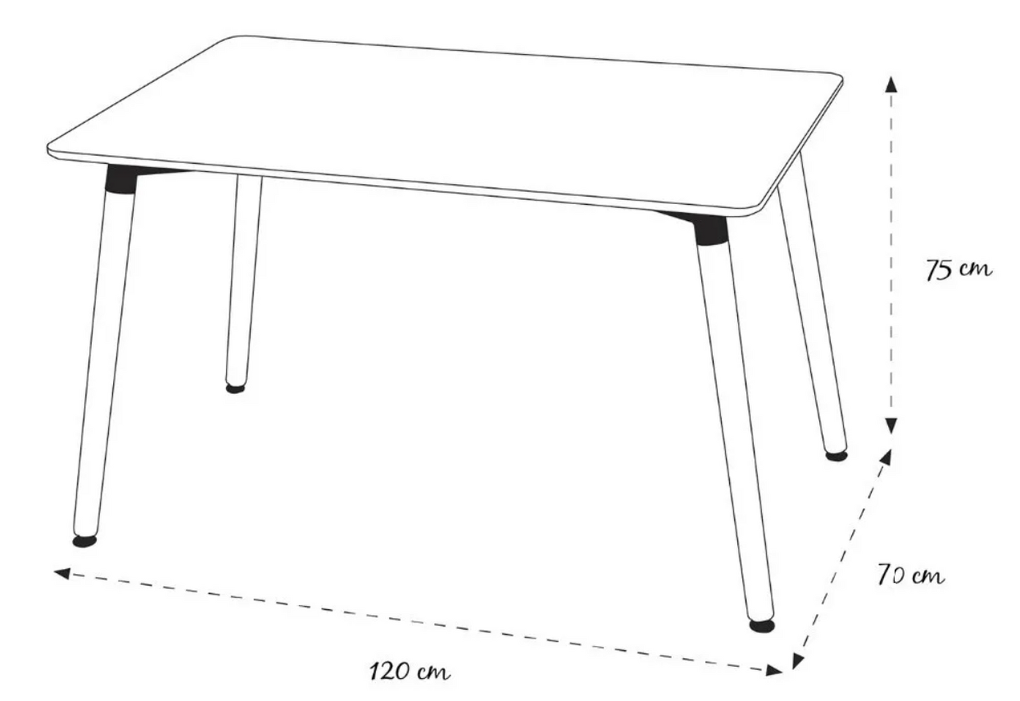 Mesa Negra Rectangular de Madera