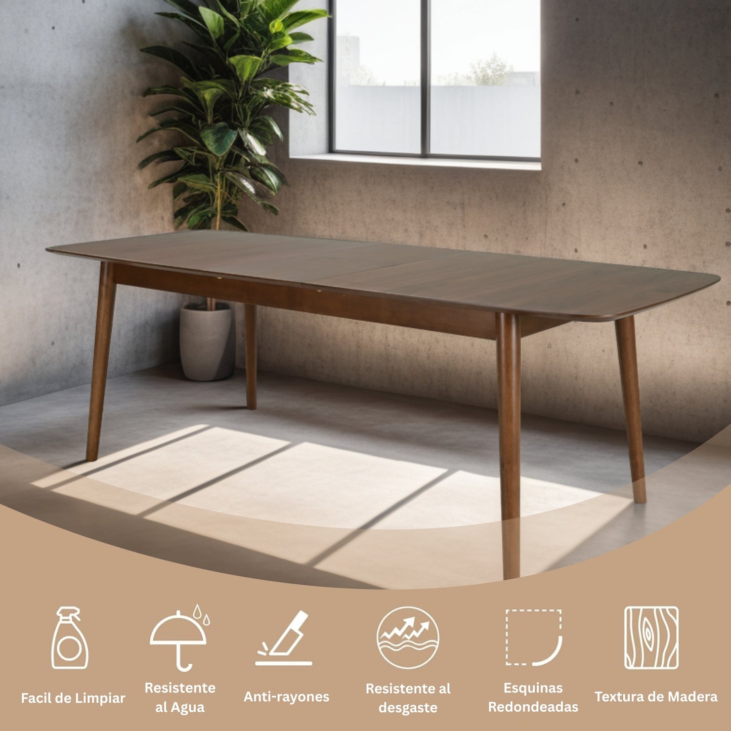 Mesa de Comedor Extensible Cody de Madera