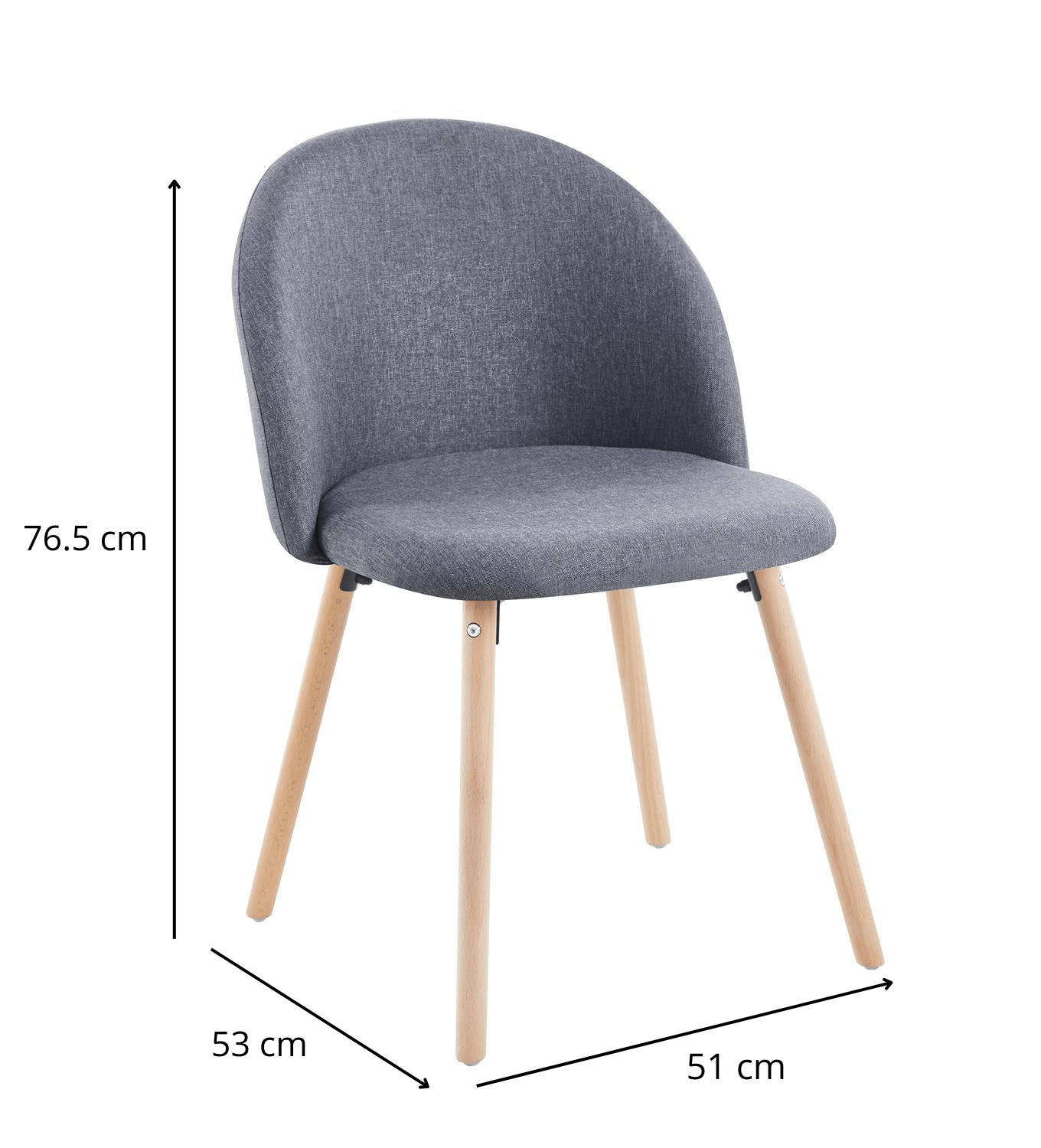 Set 4 Sillas de Comedor Tapizado de Tela