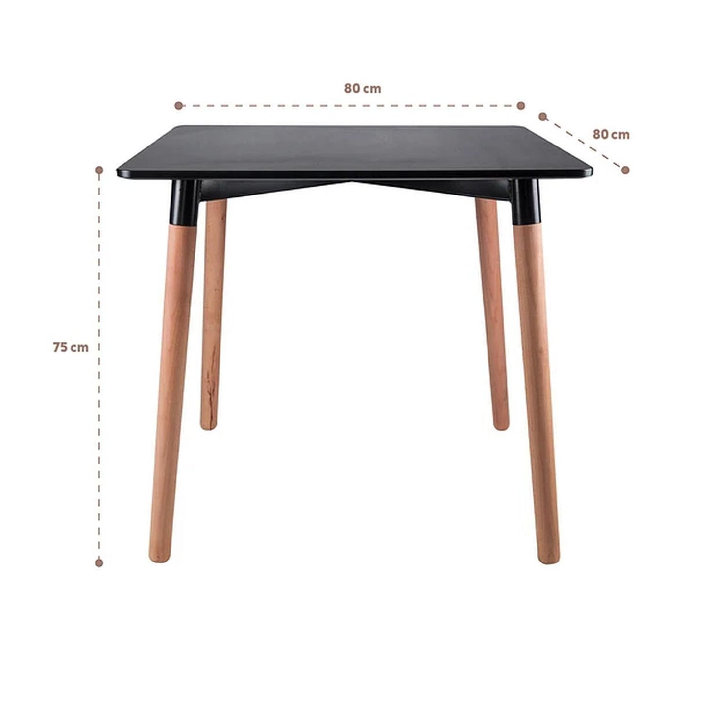 Mesa de Comedor Cuadrada Negra