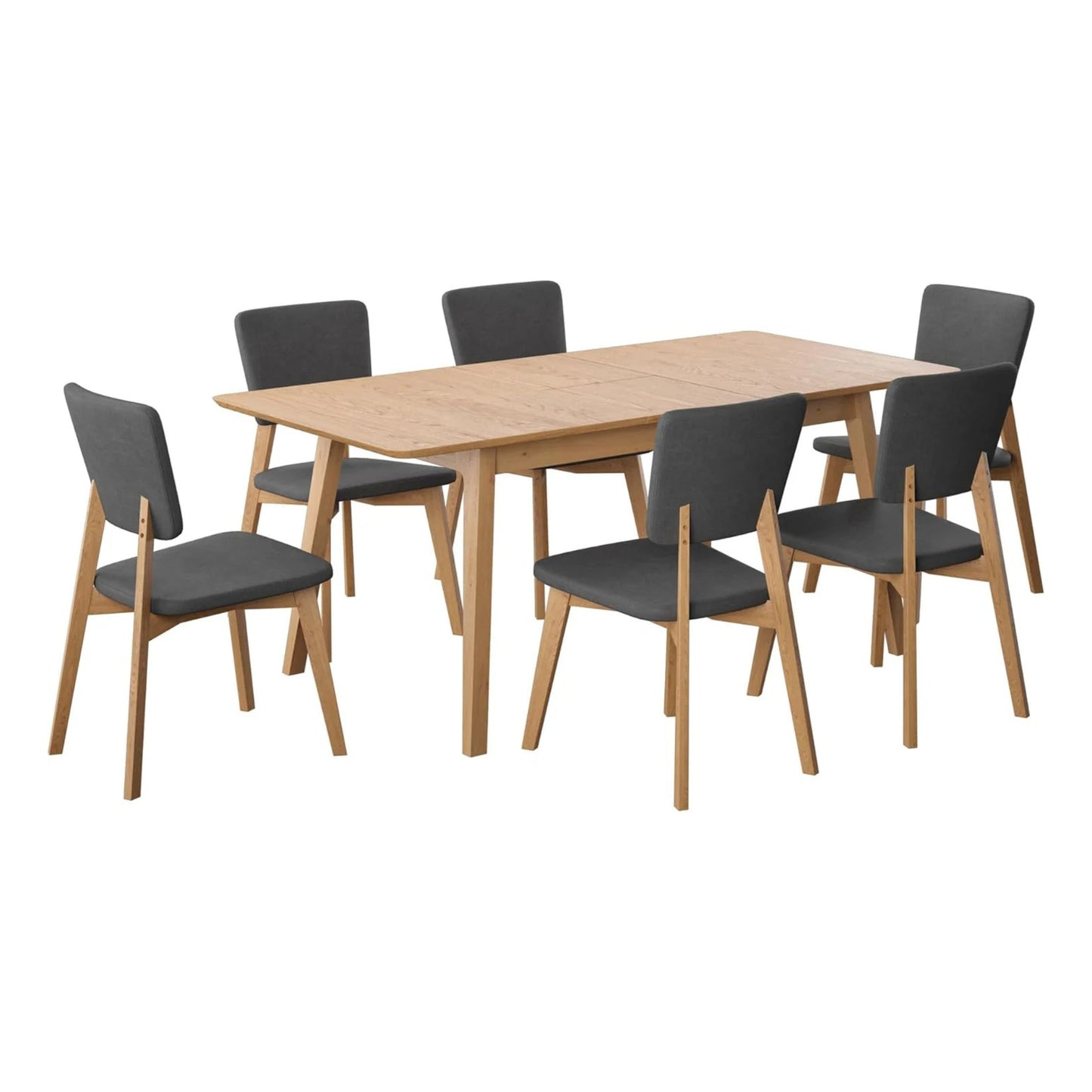 Juego de Comedor Extensible Lima de Madera con 6 Sillas