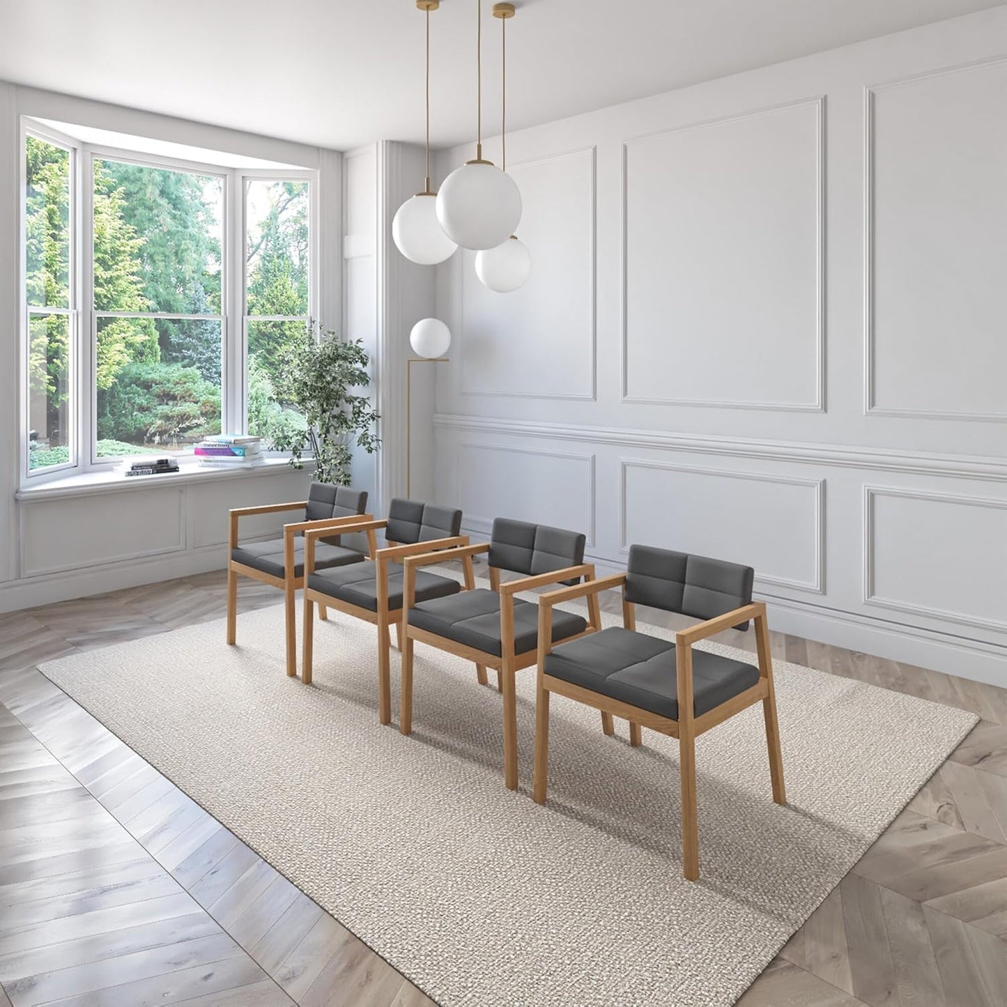 Juego de Comedor Extensible Praga de Madera con 6 Sillas