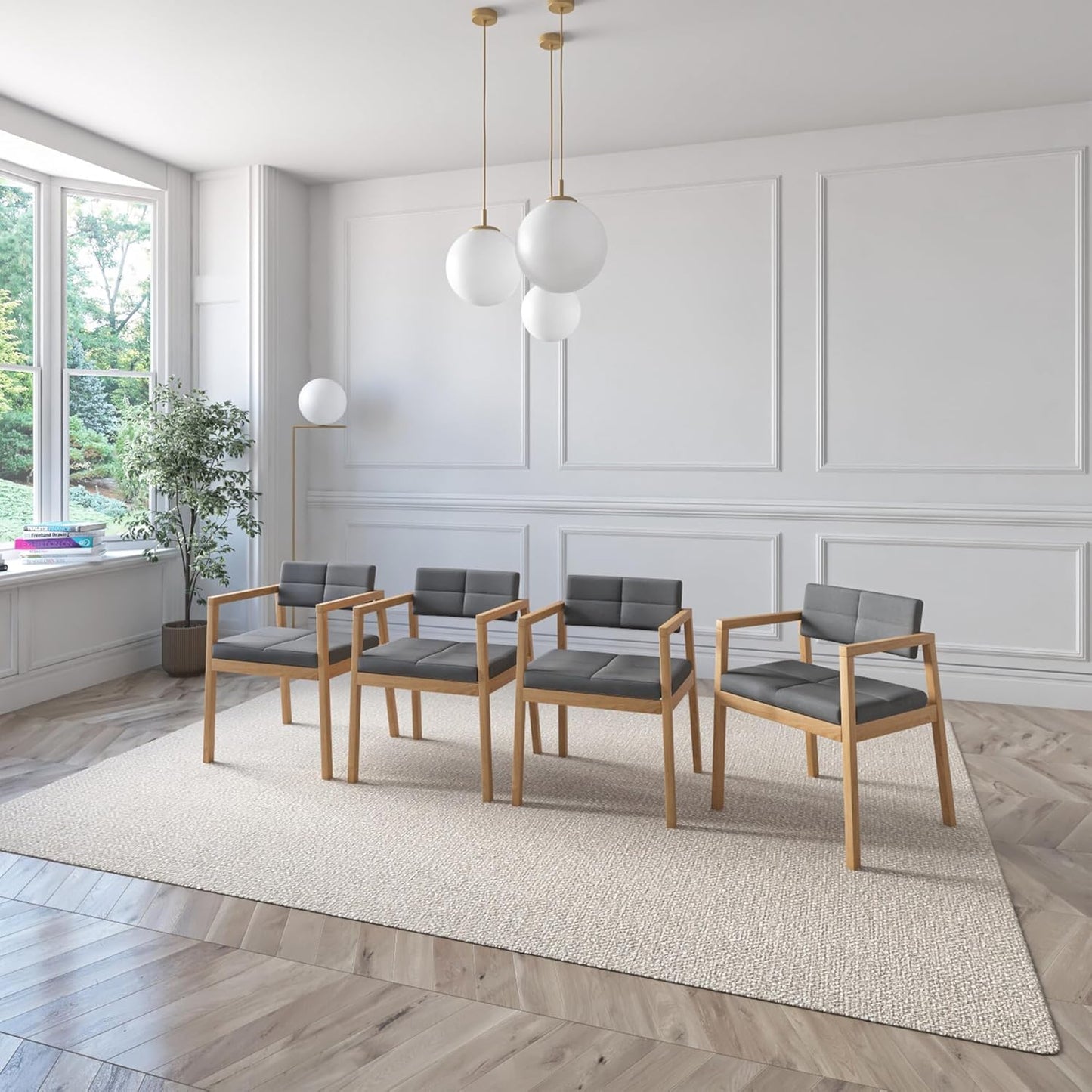 Juego de Comedor Extensible Praga de Madera con 6 Sillas