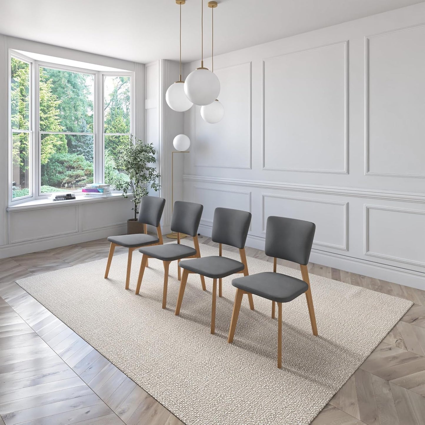 Juego de Comedor Extensible Lima de Madera con 6 Sillas