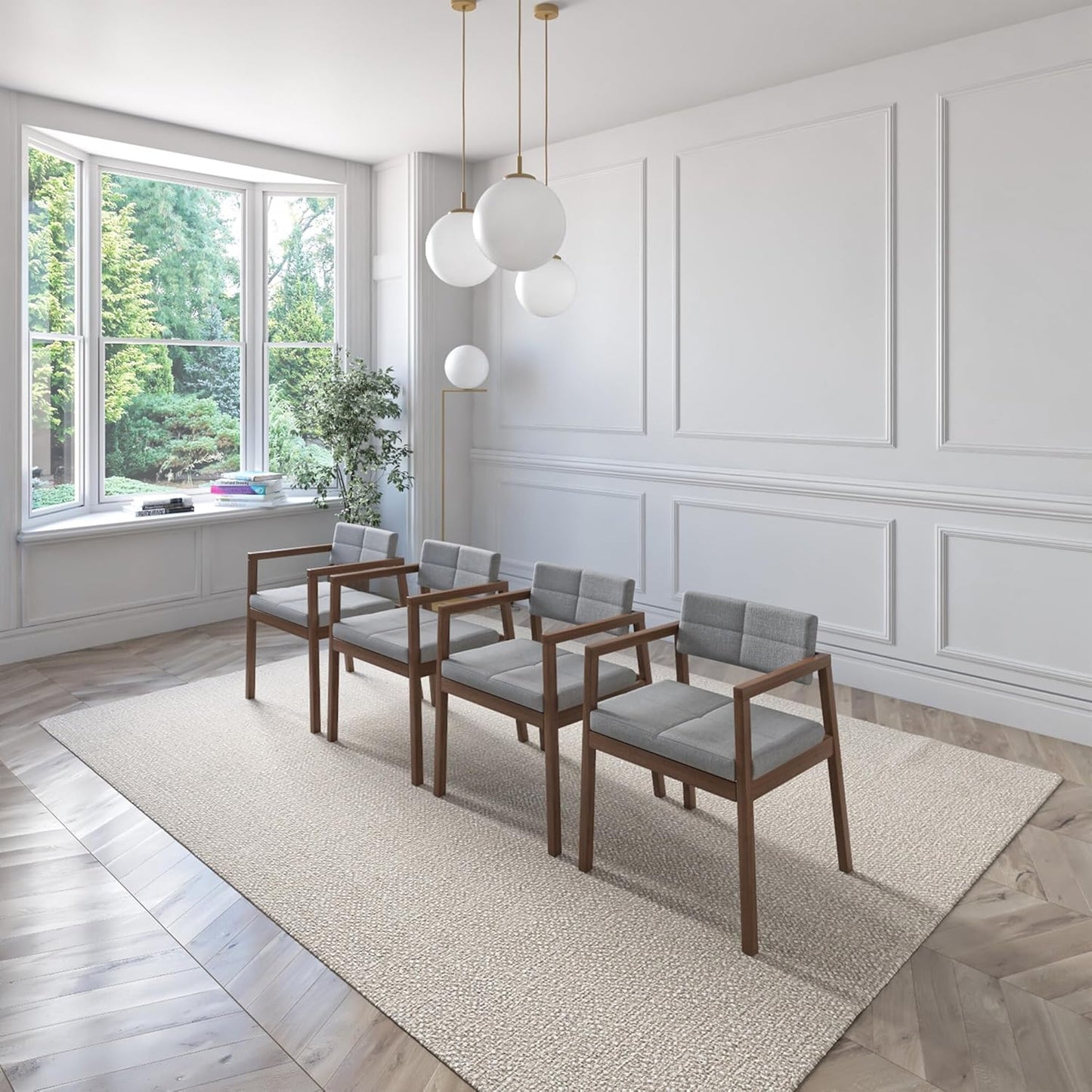 Juego de Comedor Extensible Praga de Madera con 6 Sillas