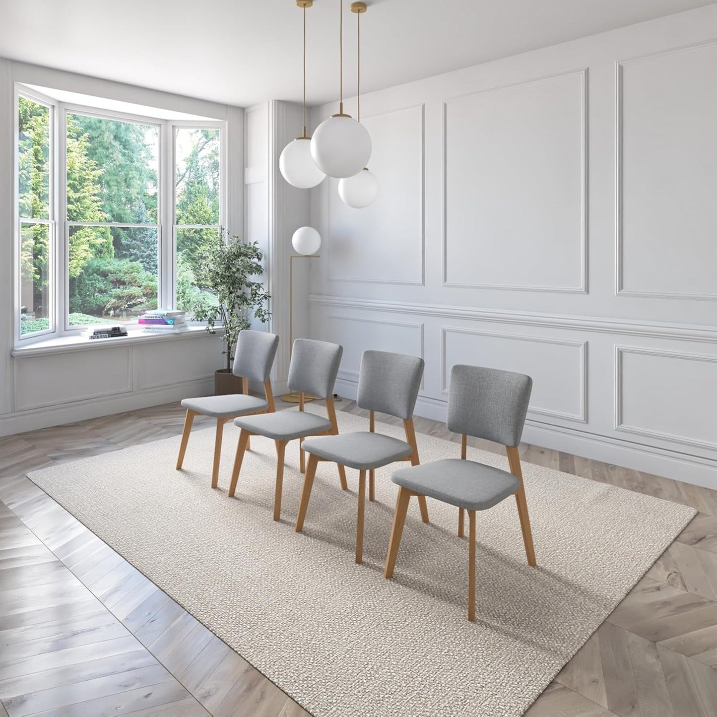 Juego de Comedor Extensible Lima de Madera con 6 Sillas