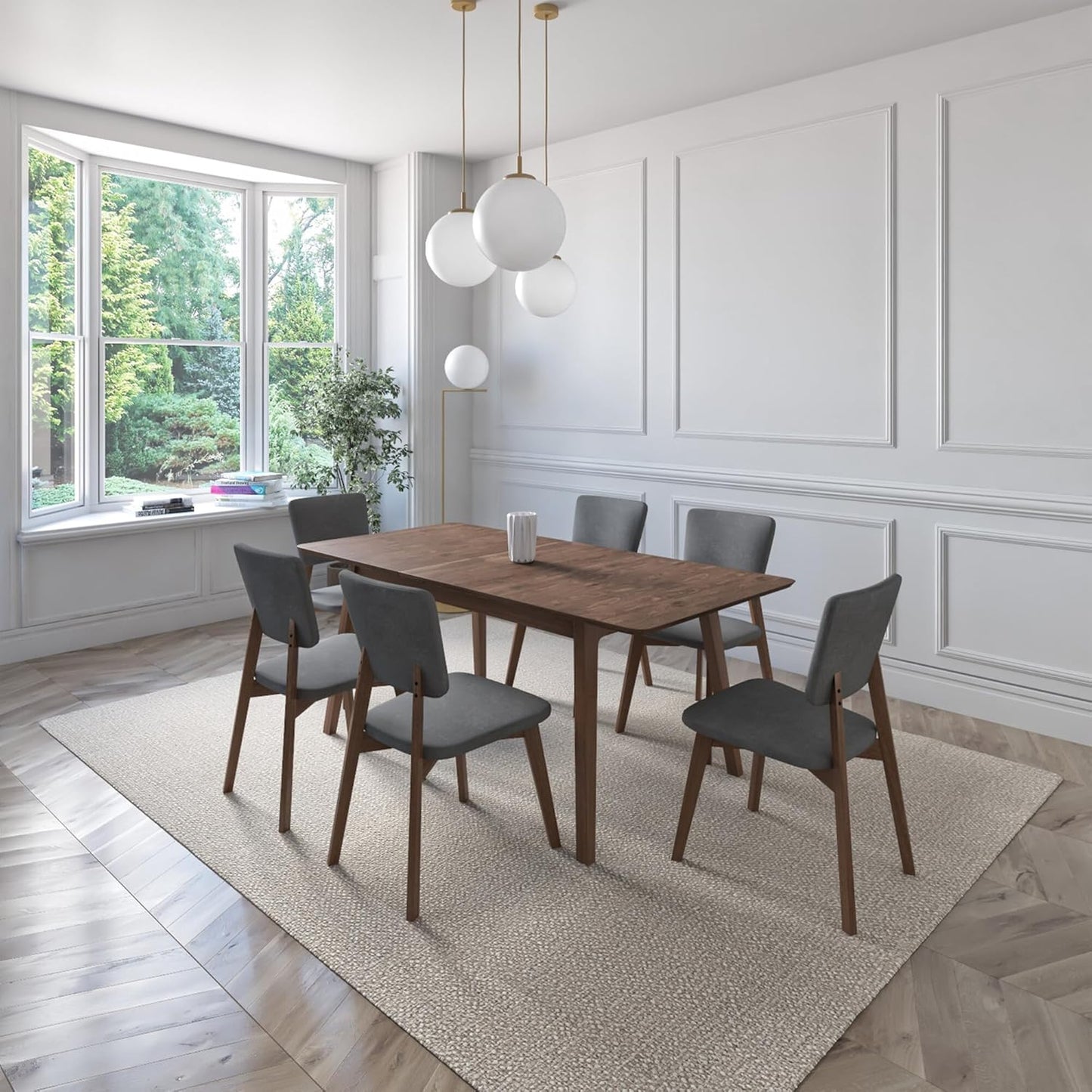 Juego de Comedor Extensible Lima de Madera con 6 Sillas