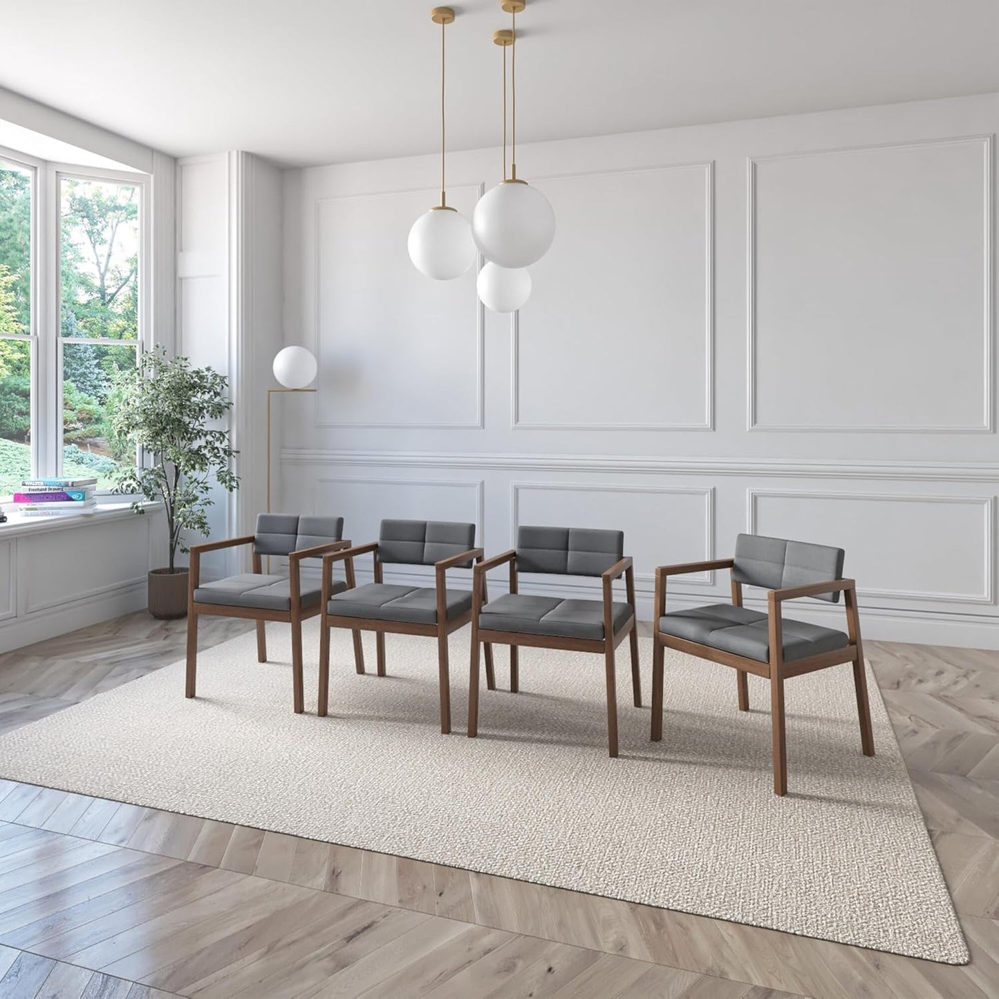 Juego de Comedor Extensible Praga de Madera con 6 Sillas