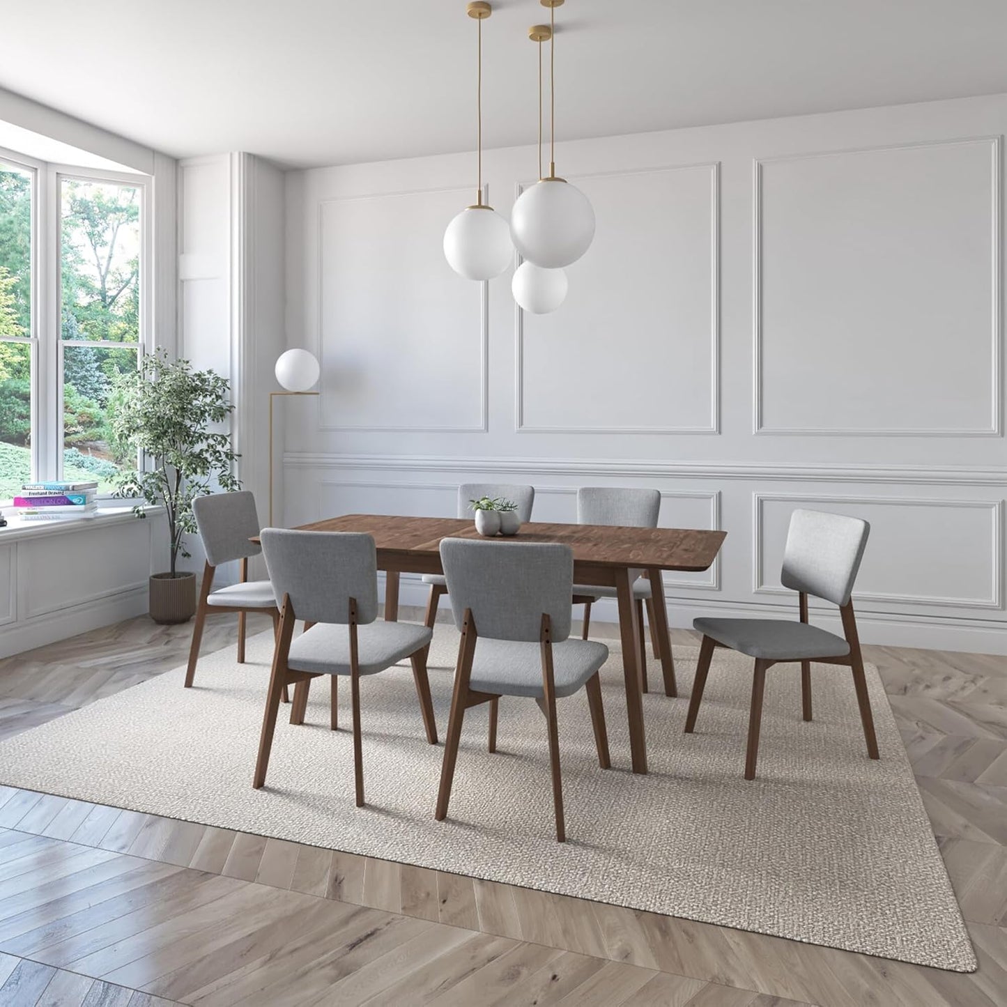 Juego de Comedor Extensible Lima de Madera con 6 Sillas