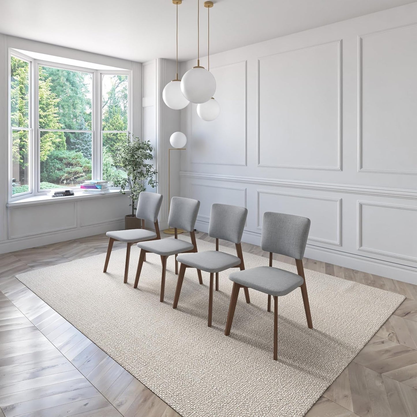 Juego de Comedor Extensible Lima de Madera con 6 Sillas