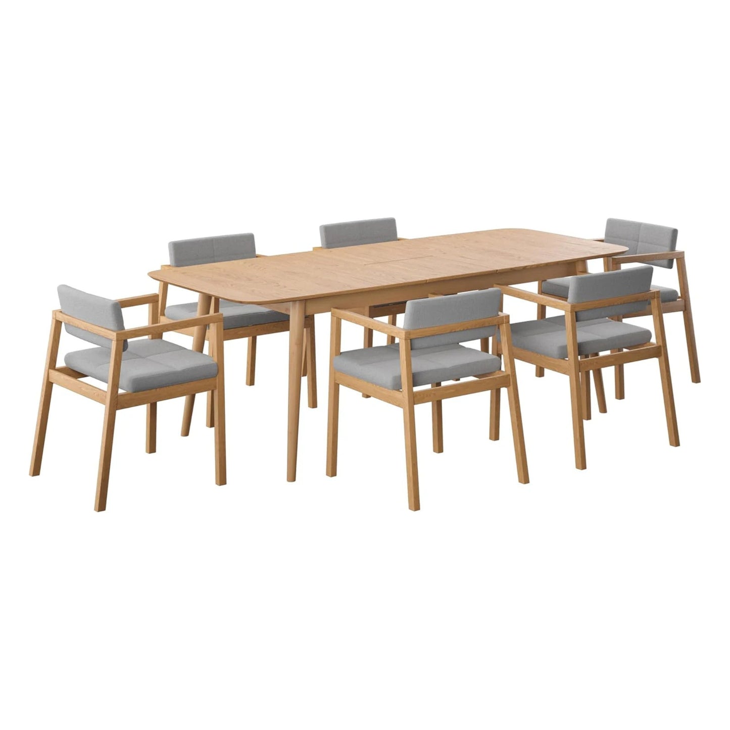 Juego de Comedor Extensible Praga de Madera con 6 Sillas