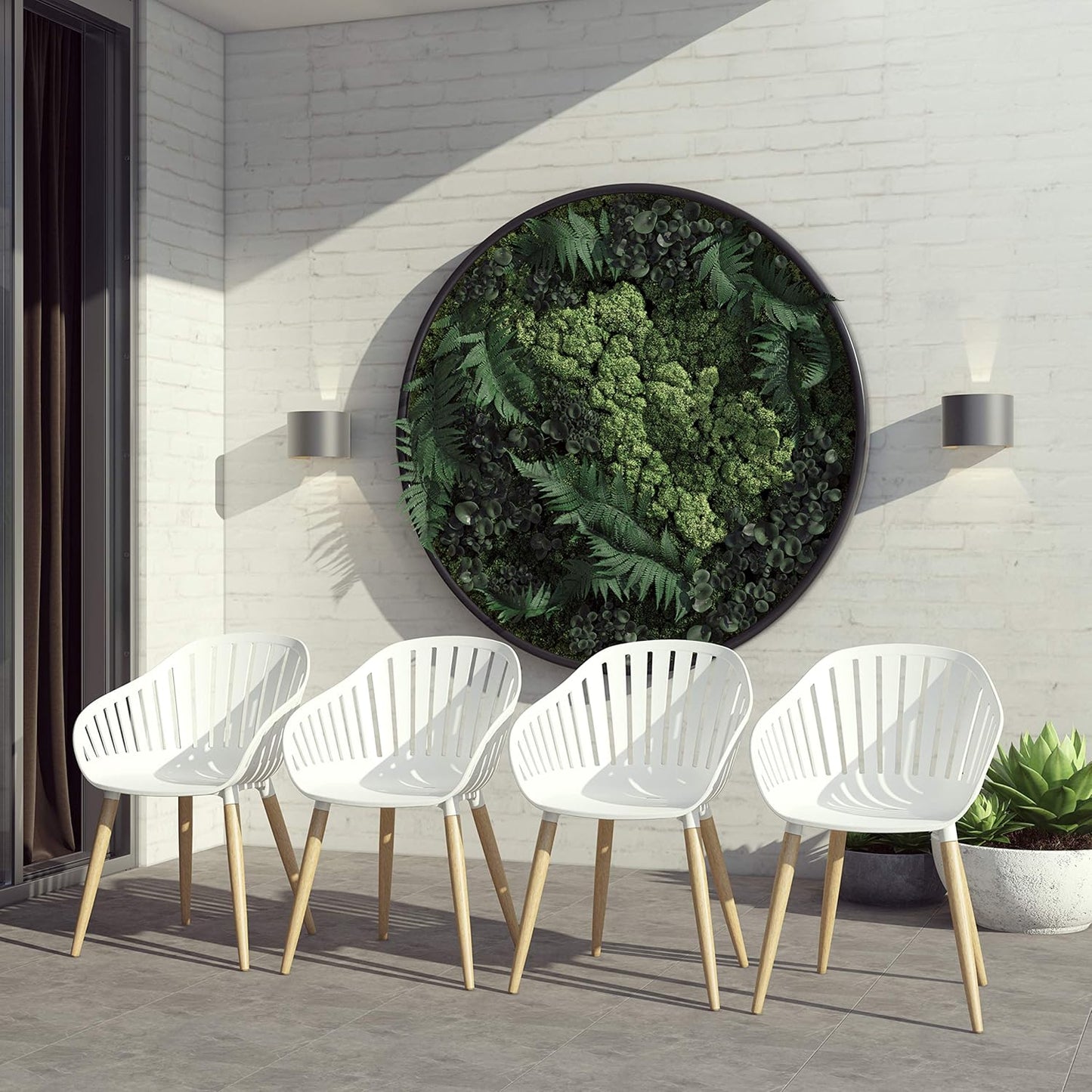 Comedor de Exterior Mykonos con 8 Sillas de Madera con Acabado de Teca