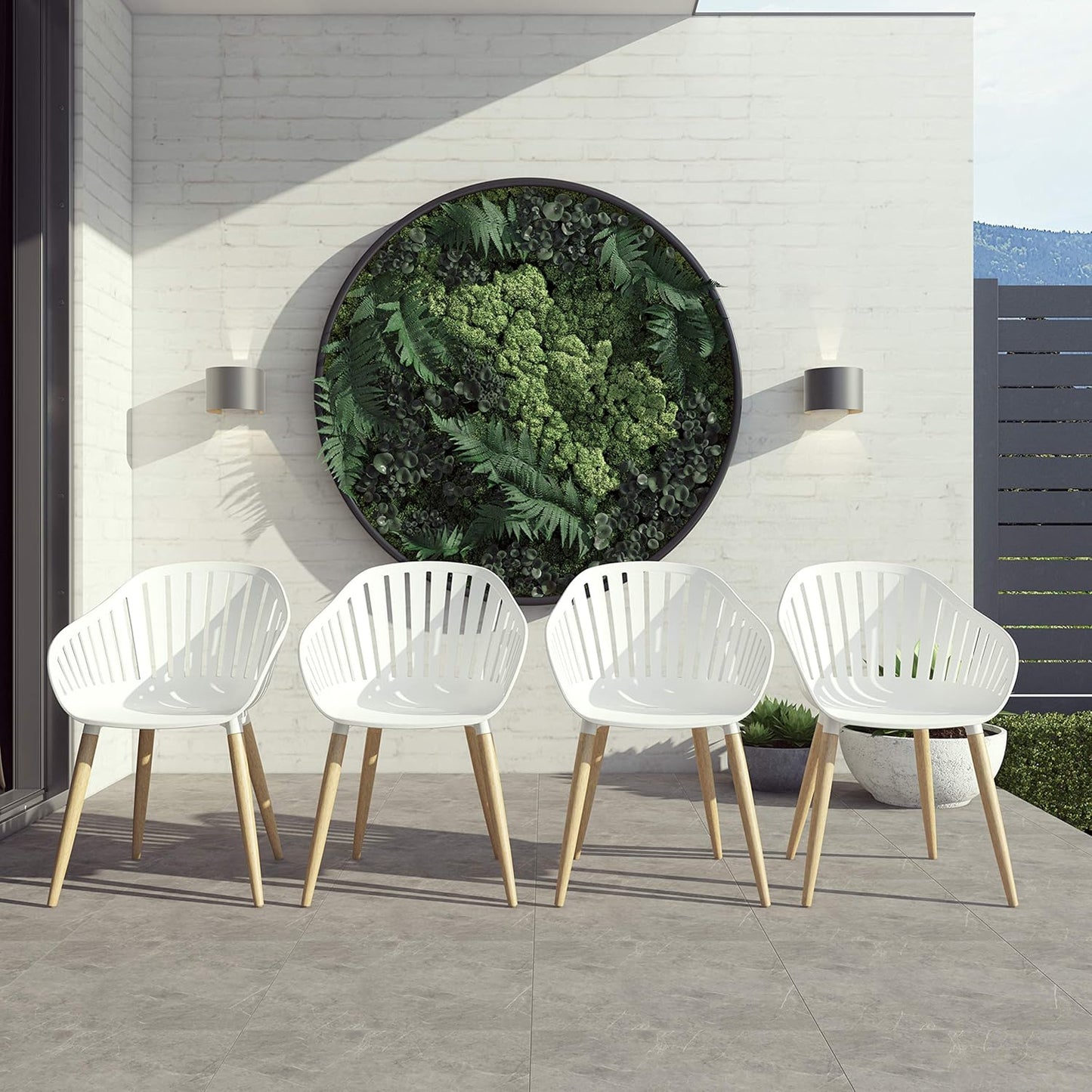 Comedor de Exterior Mykonos con 8 Sillas de Madera con Acabado de Teca