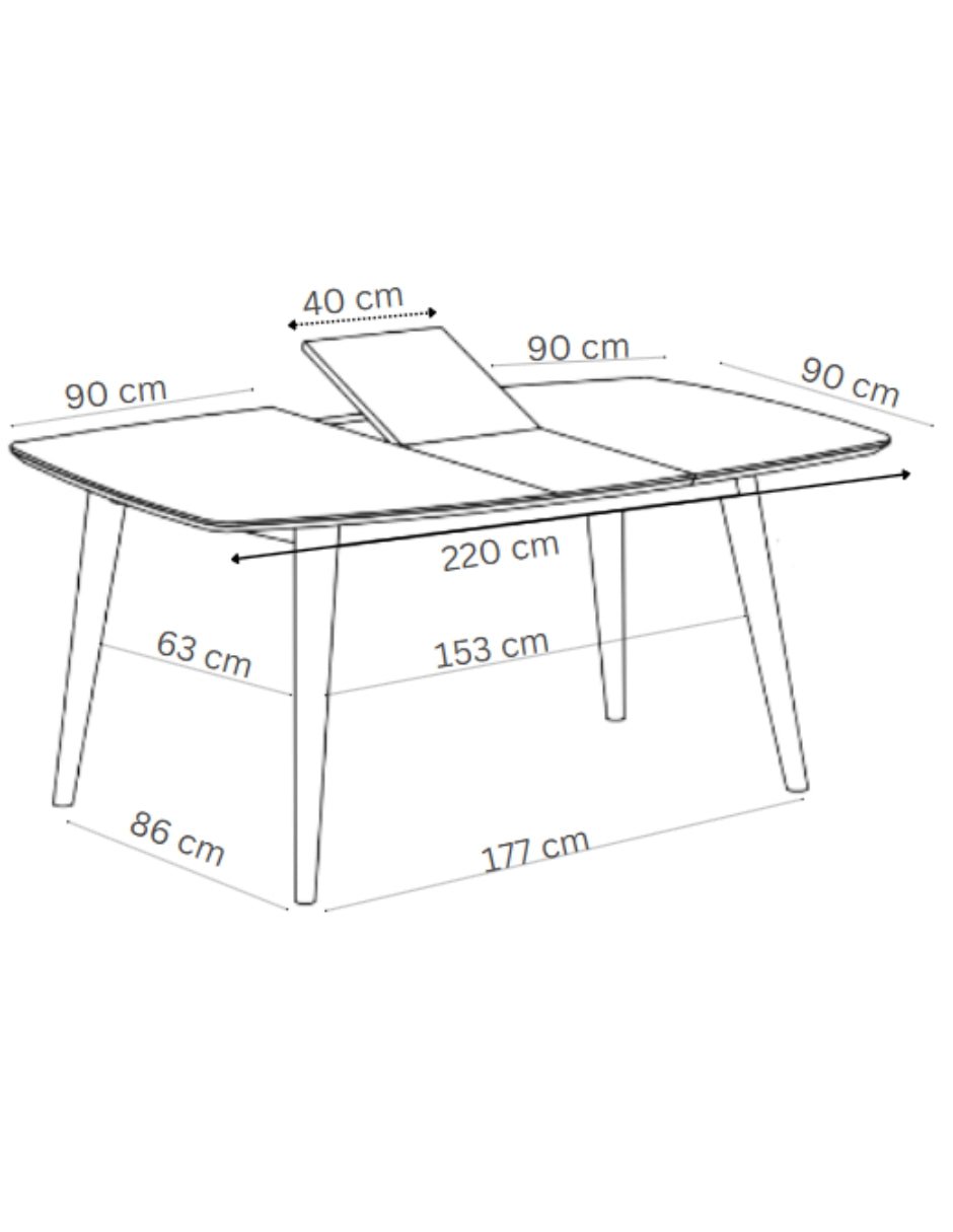 Mesa de Comedor Extensible Cody de Madera