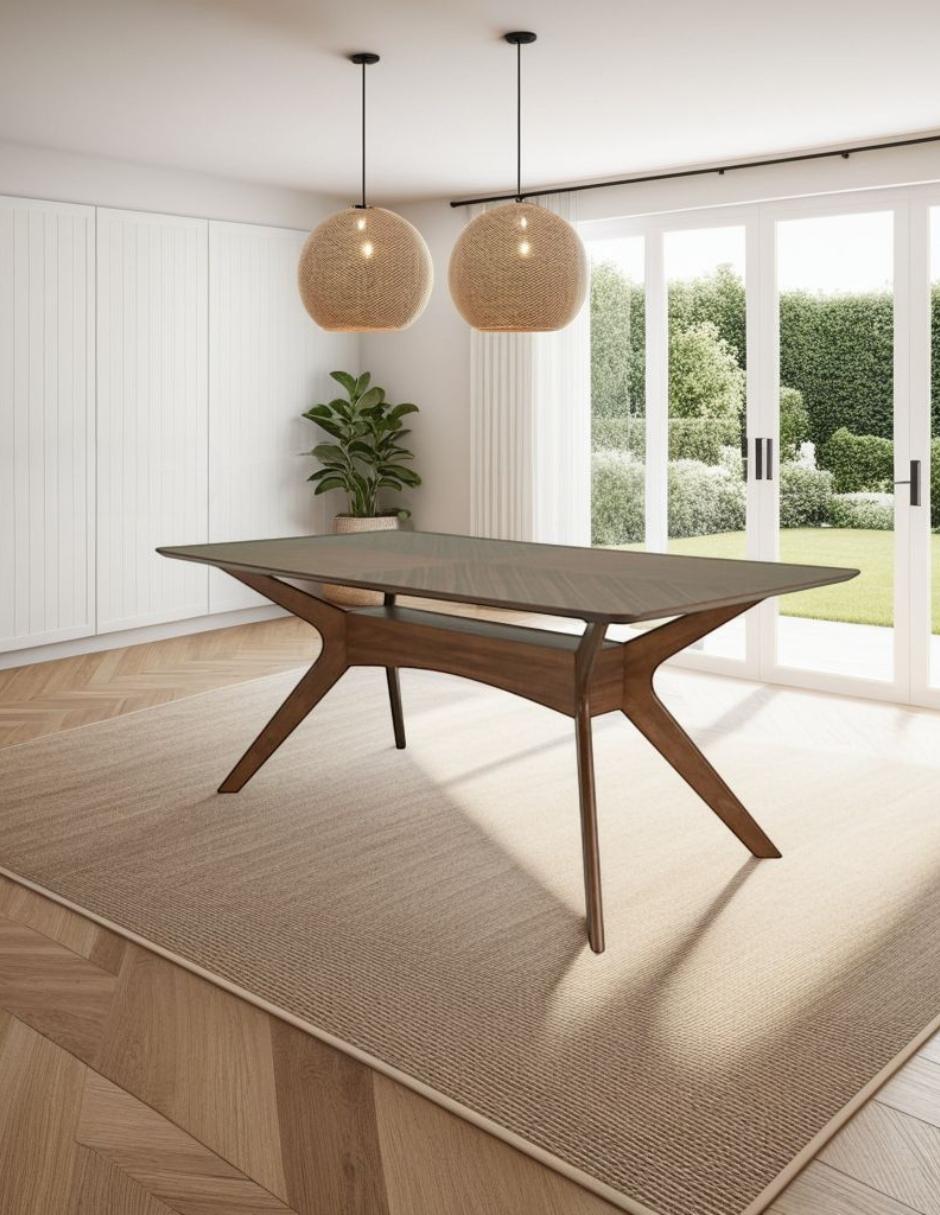 Juego de Comedor Ibiza de Madera con 4 Sillas Tapizadas