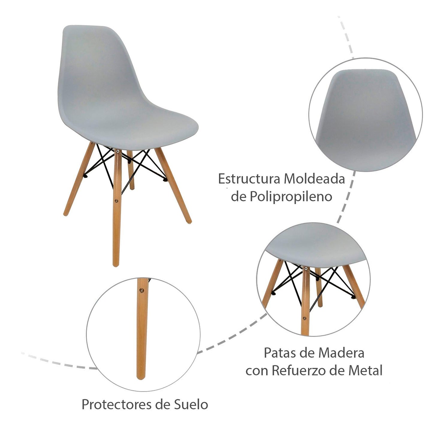 4 Sillas de Comedor Eames