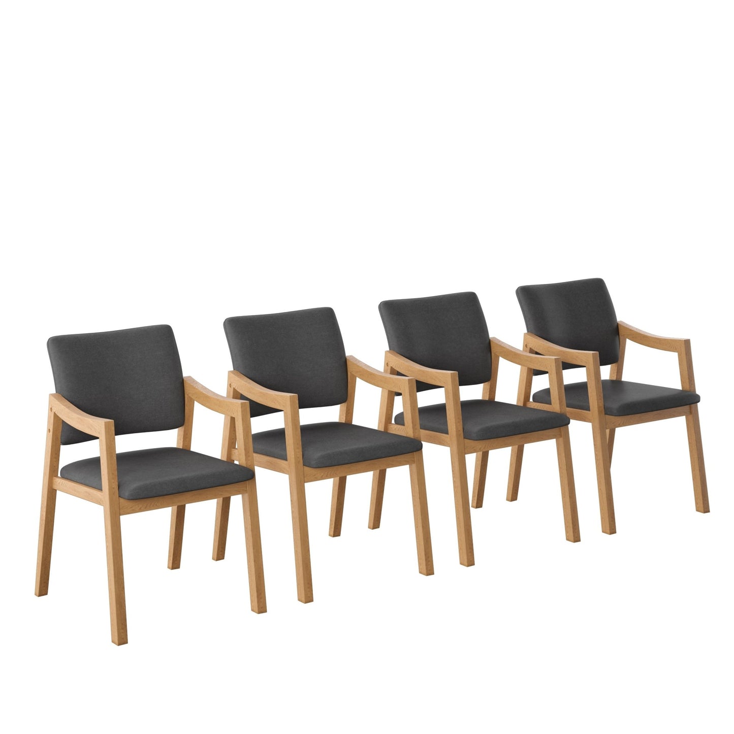 Set de 4 Sillas de Comedor Lesson de Madera Tapizadas