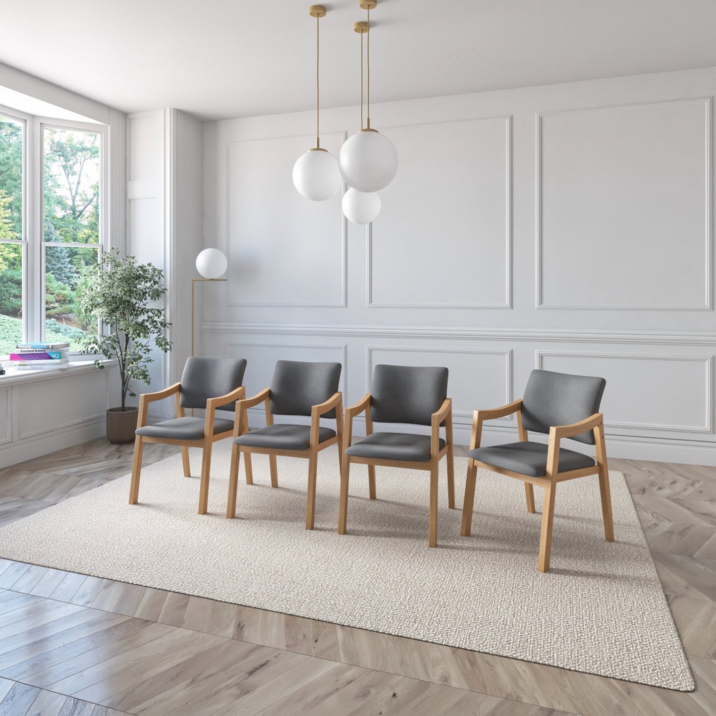 Juego de Comedor Extensible Seul de Madera con 6 Sillas