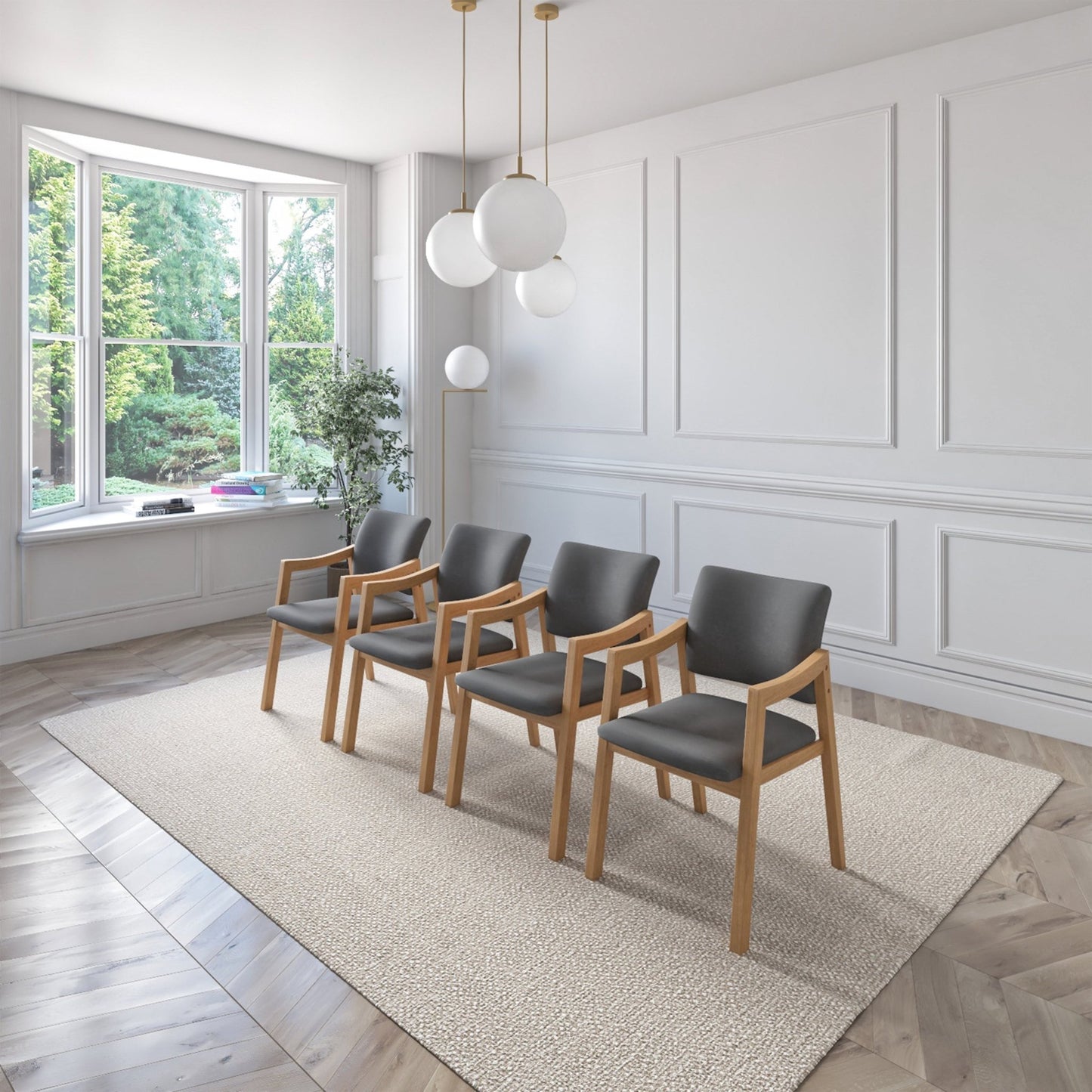 Juego de Comedor Extensible Seul de Madera con 6 Sillas