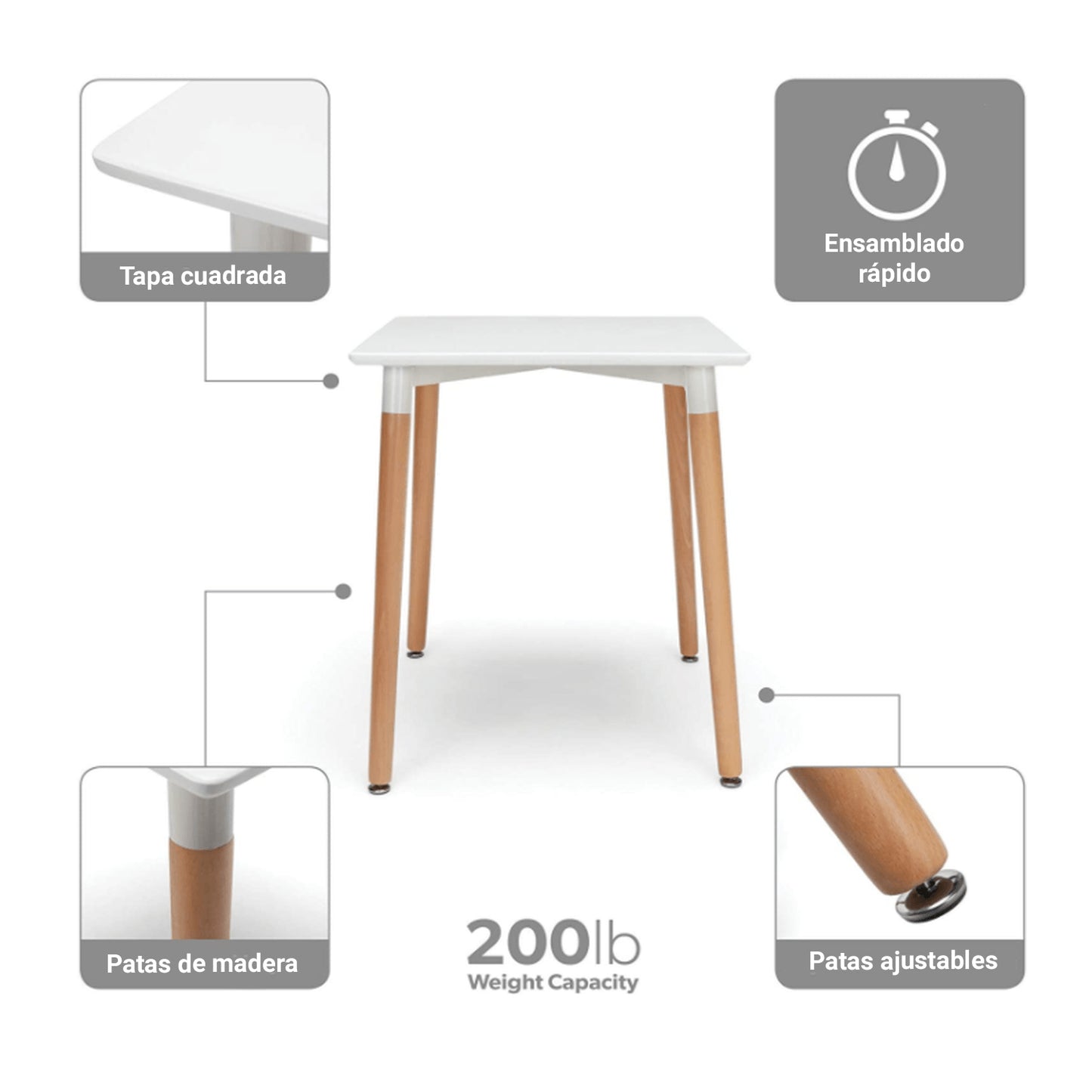 Comedor cuadrado para 4 personas Modena
