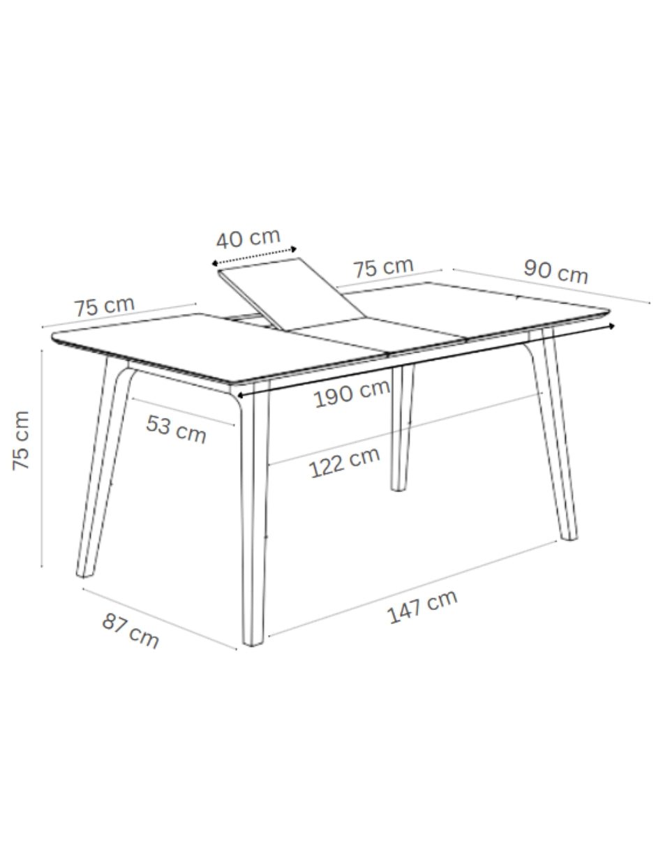 Mesa Extensible de Comedor Rockwell de Madera