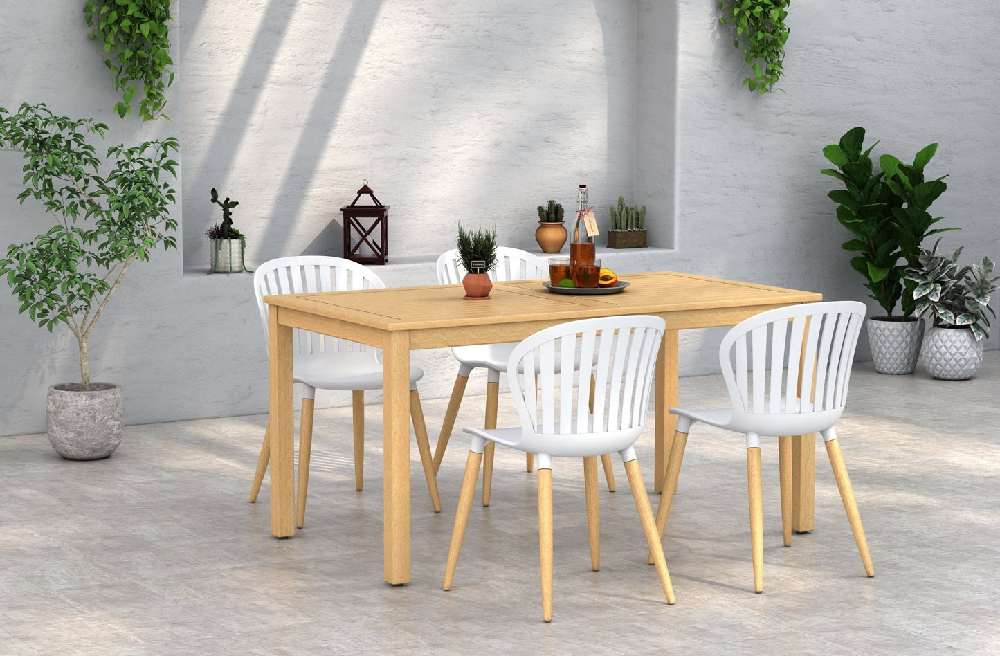 Mesa Orlando para Exterior de Madera con Acabado de Teca