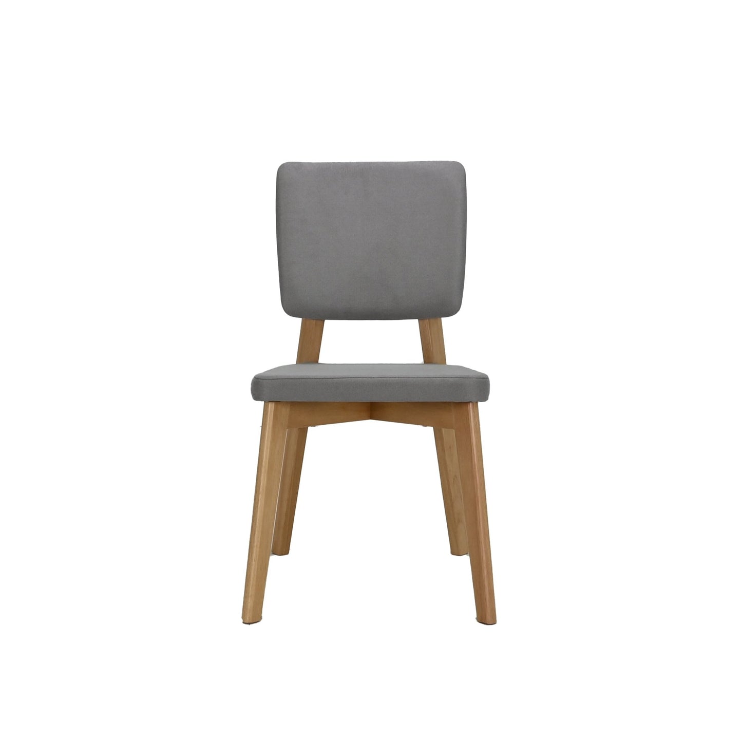 Set de 4 Sillas de Comedor Lago de Madera con Tapizado Gris