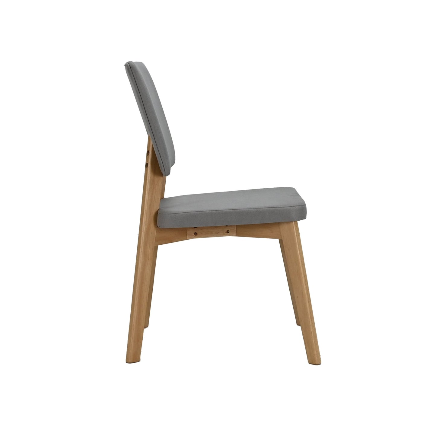 Set de 4 Sillas de Comedor Lago de Madera con Tapizado Gris