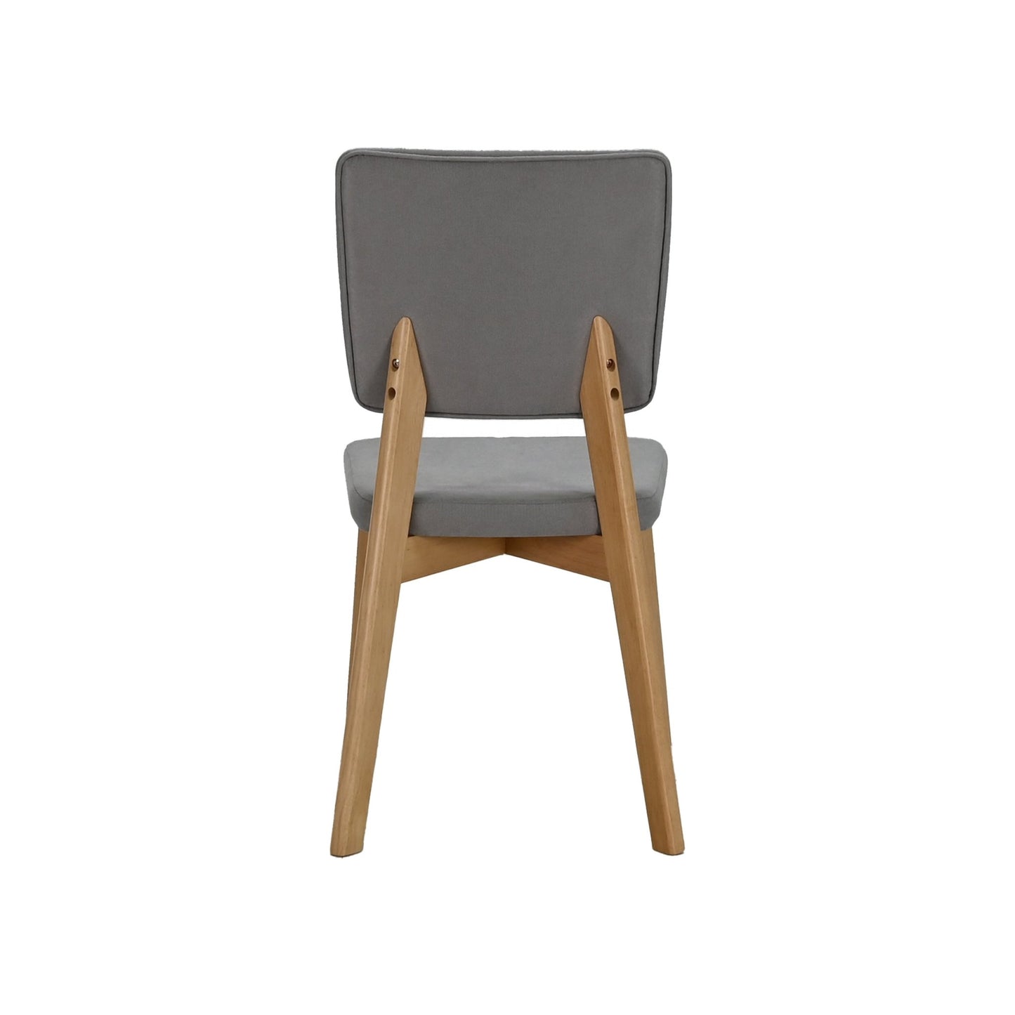 Set de 4 Sillas de Comedor Lago de Madera con Tapizado Gris