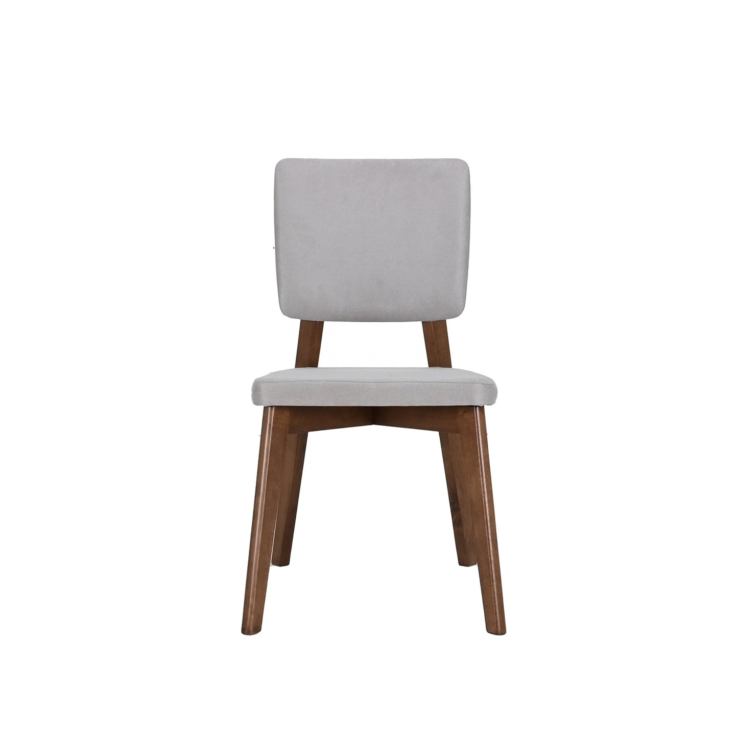 Set de 4 Sillas de Comedor Lago de Madera con Tapizado Gris