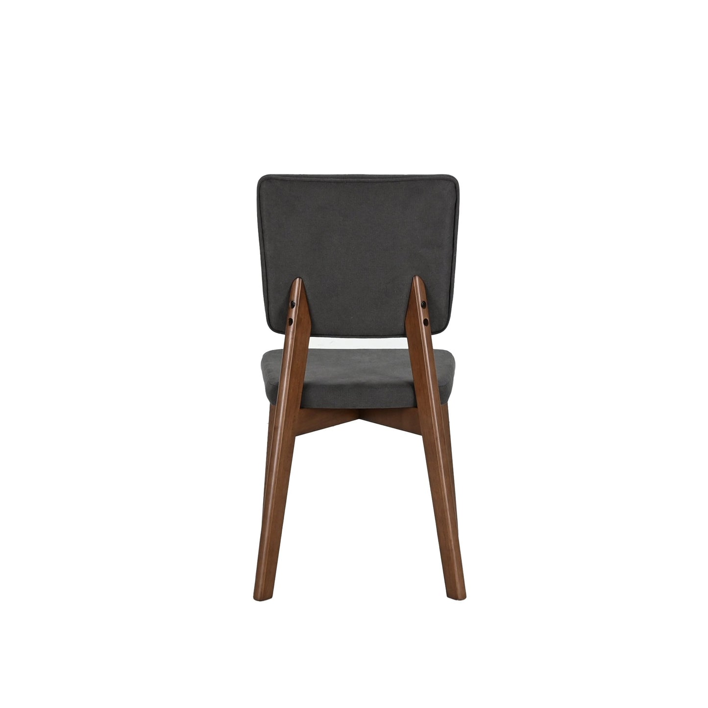 Set de 4 Sillas de Comedor Lago de Madera con Tapizado Gris