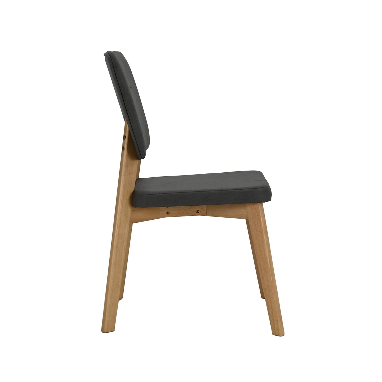 Set de 4 Sillas de Comedor Lago de Madera con Tapizado Gris